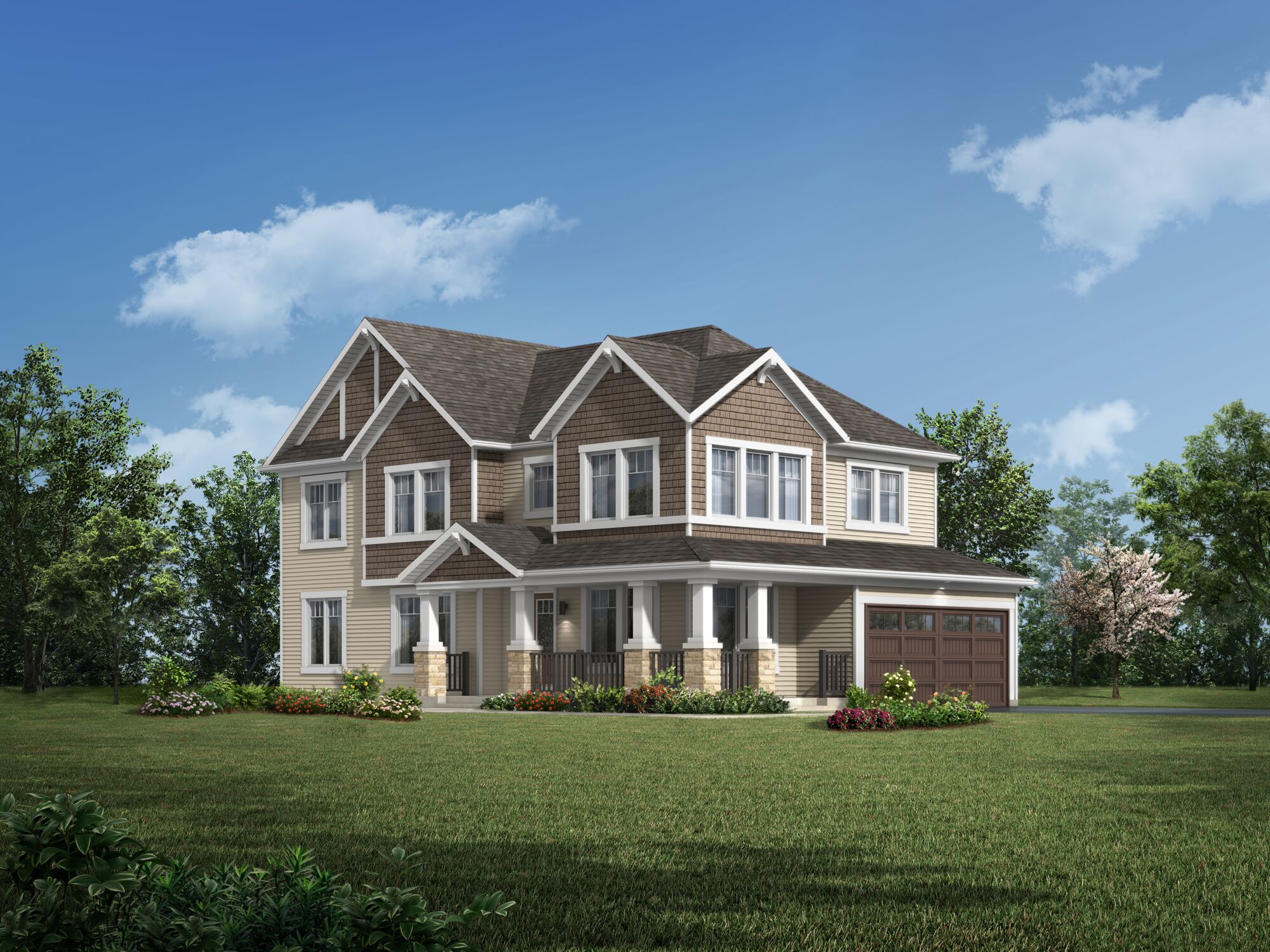 Elevation Front with garage and window