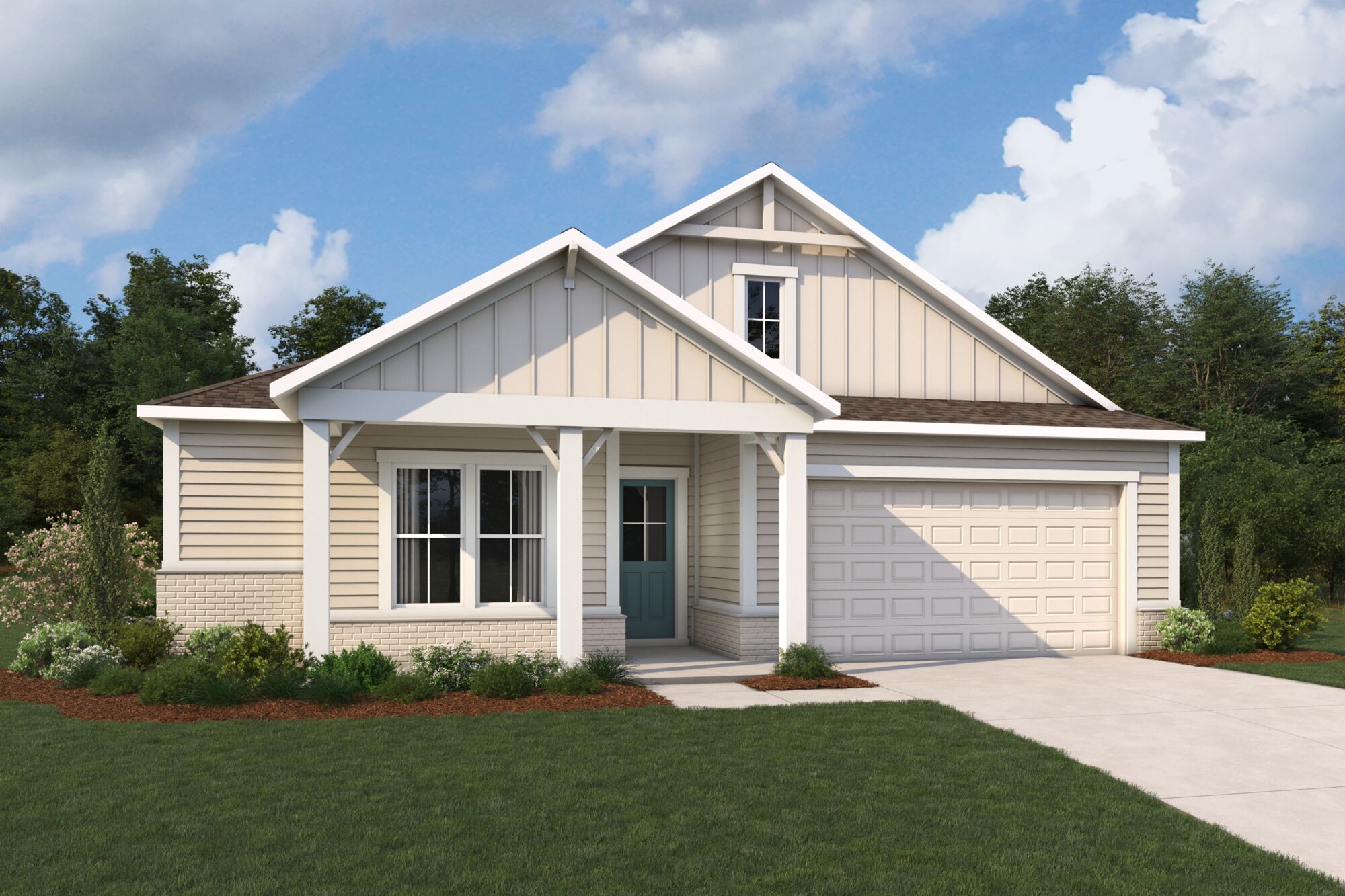  Elevation Front with garage, window and door