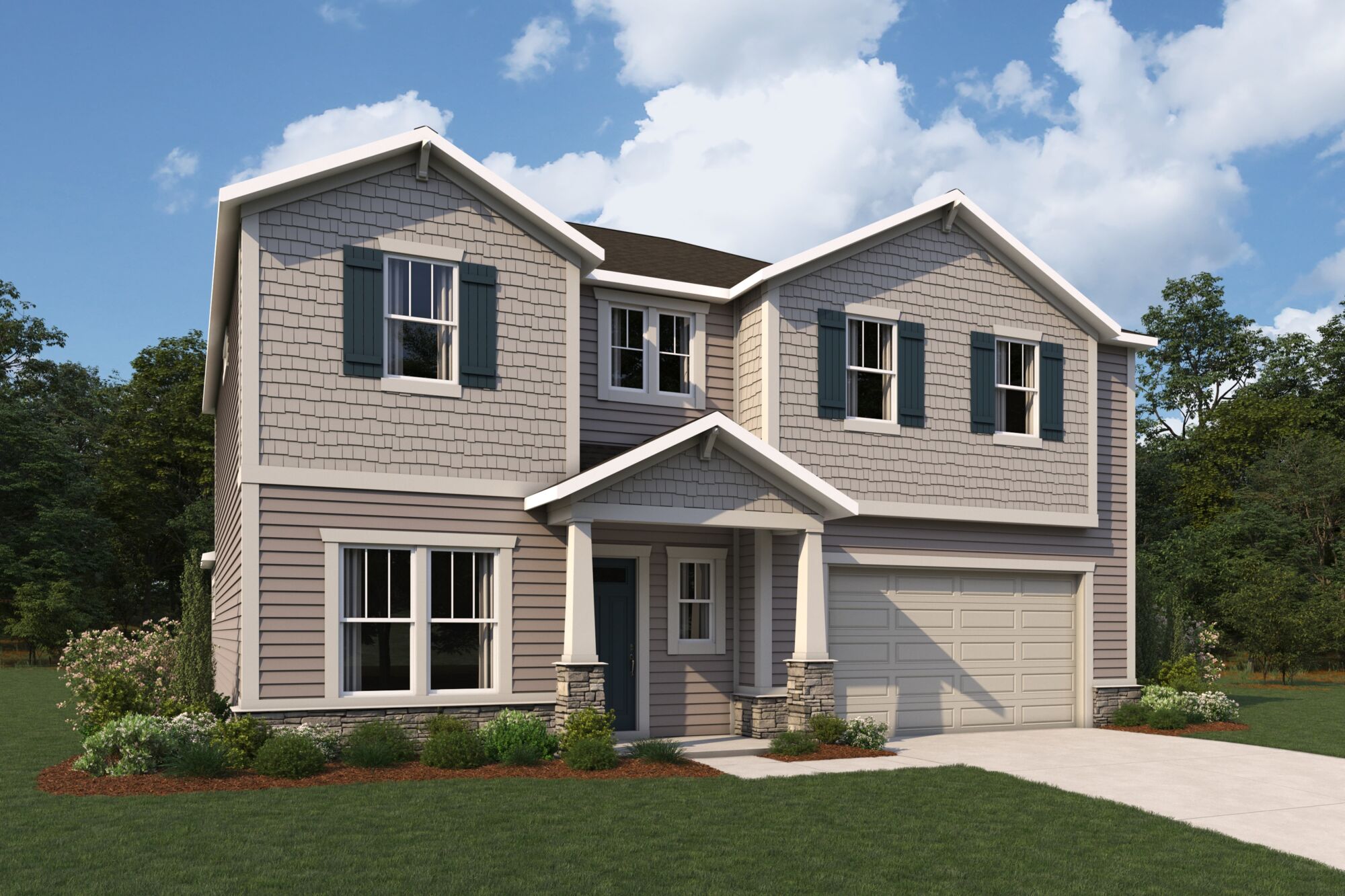  Elevation Front with window and garage