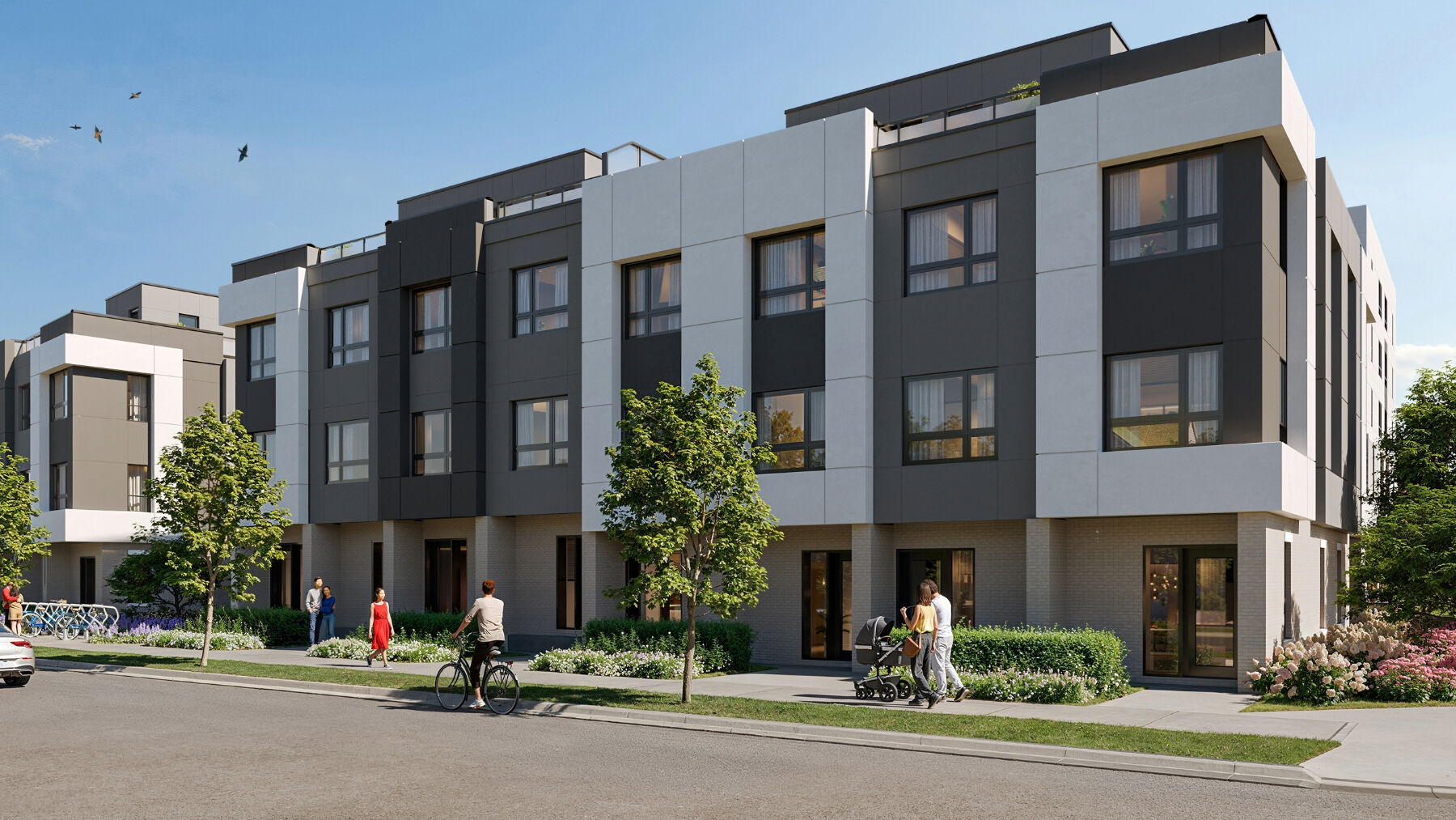  Town Homes with window and door