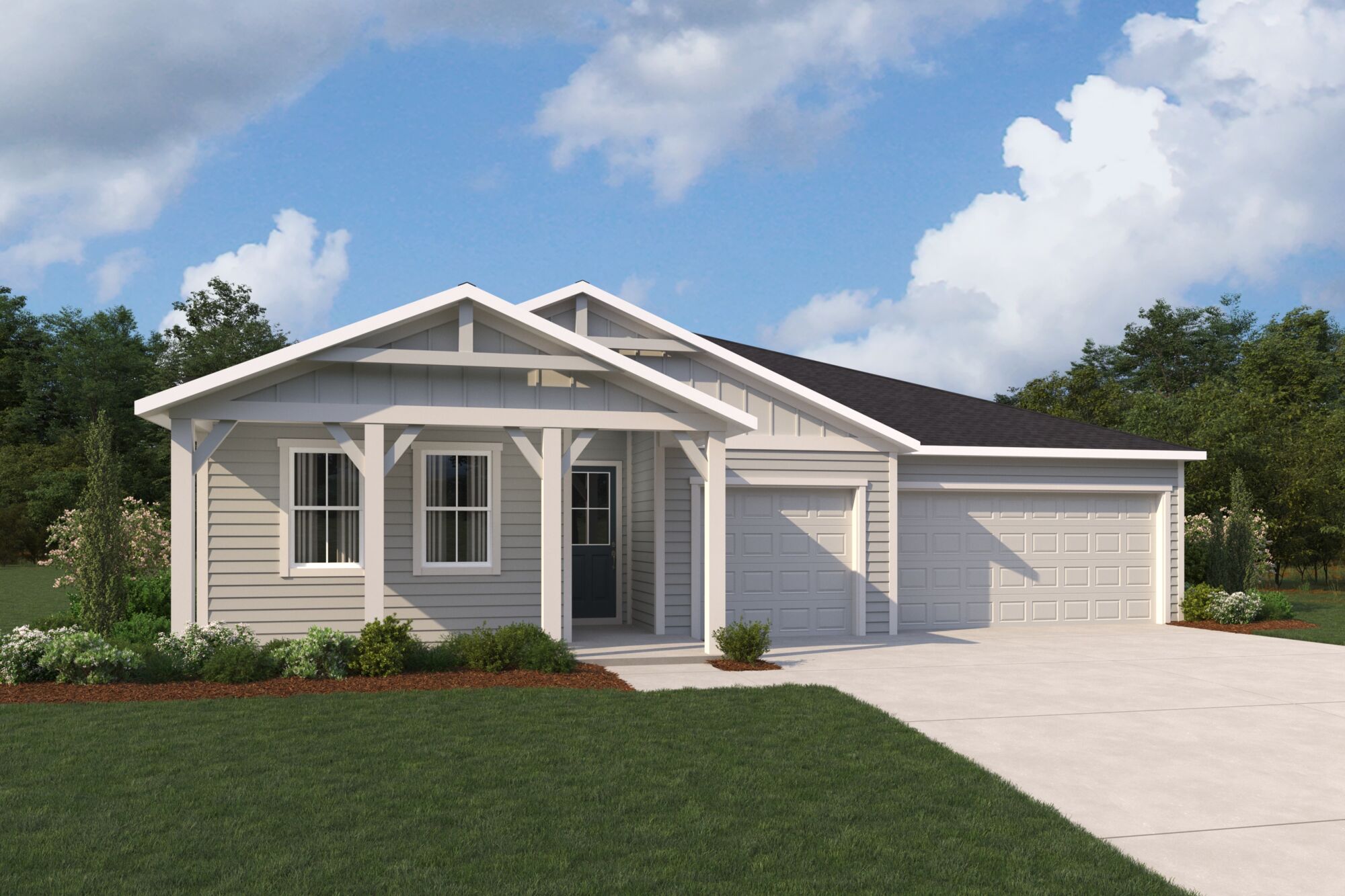  Elevation Front with garage, window and door