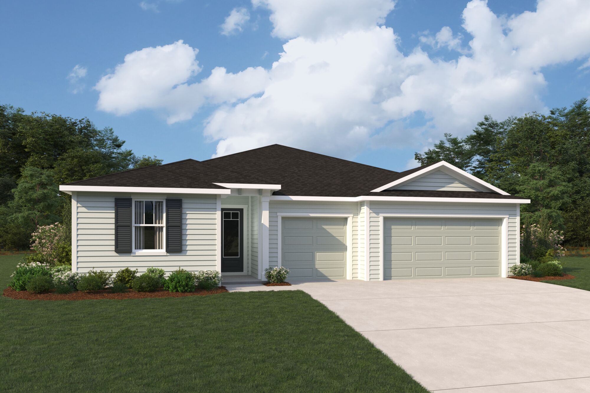  Elevation Front with garage, window and door