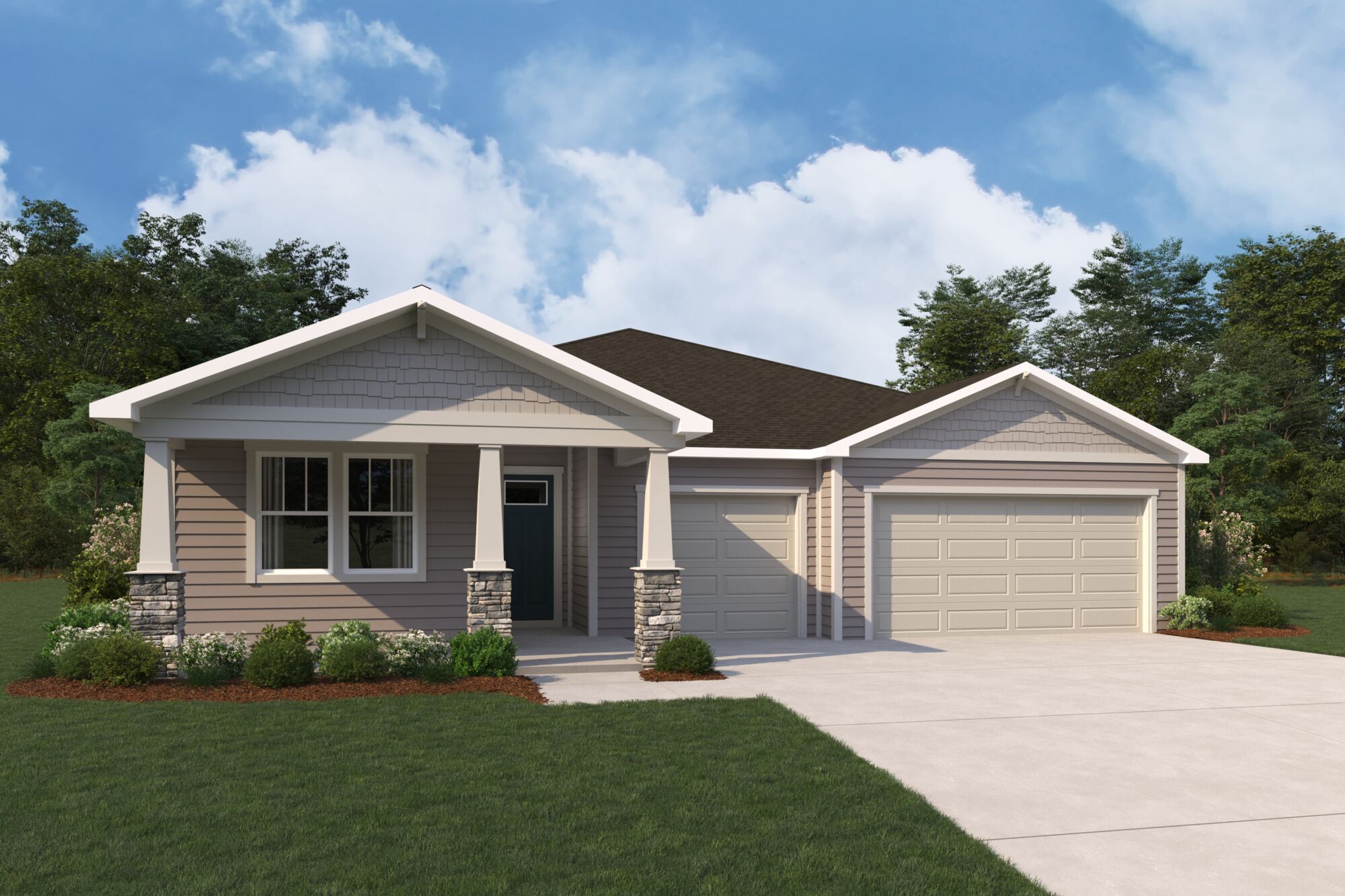  Elevation Front with garage, window and door