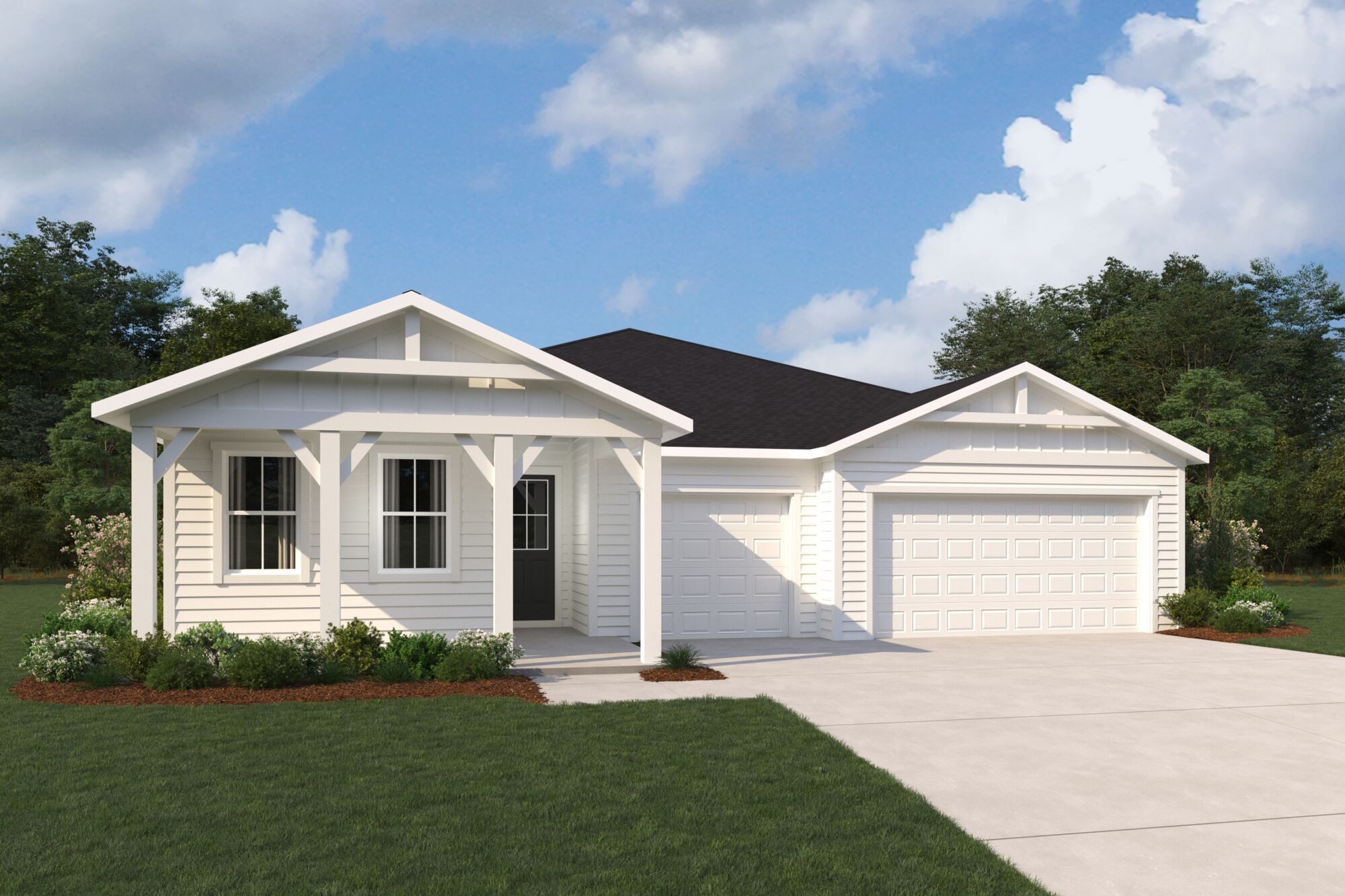  Elevation Front with garage, window and door