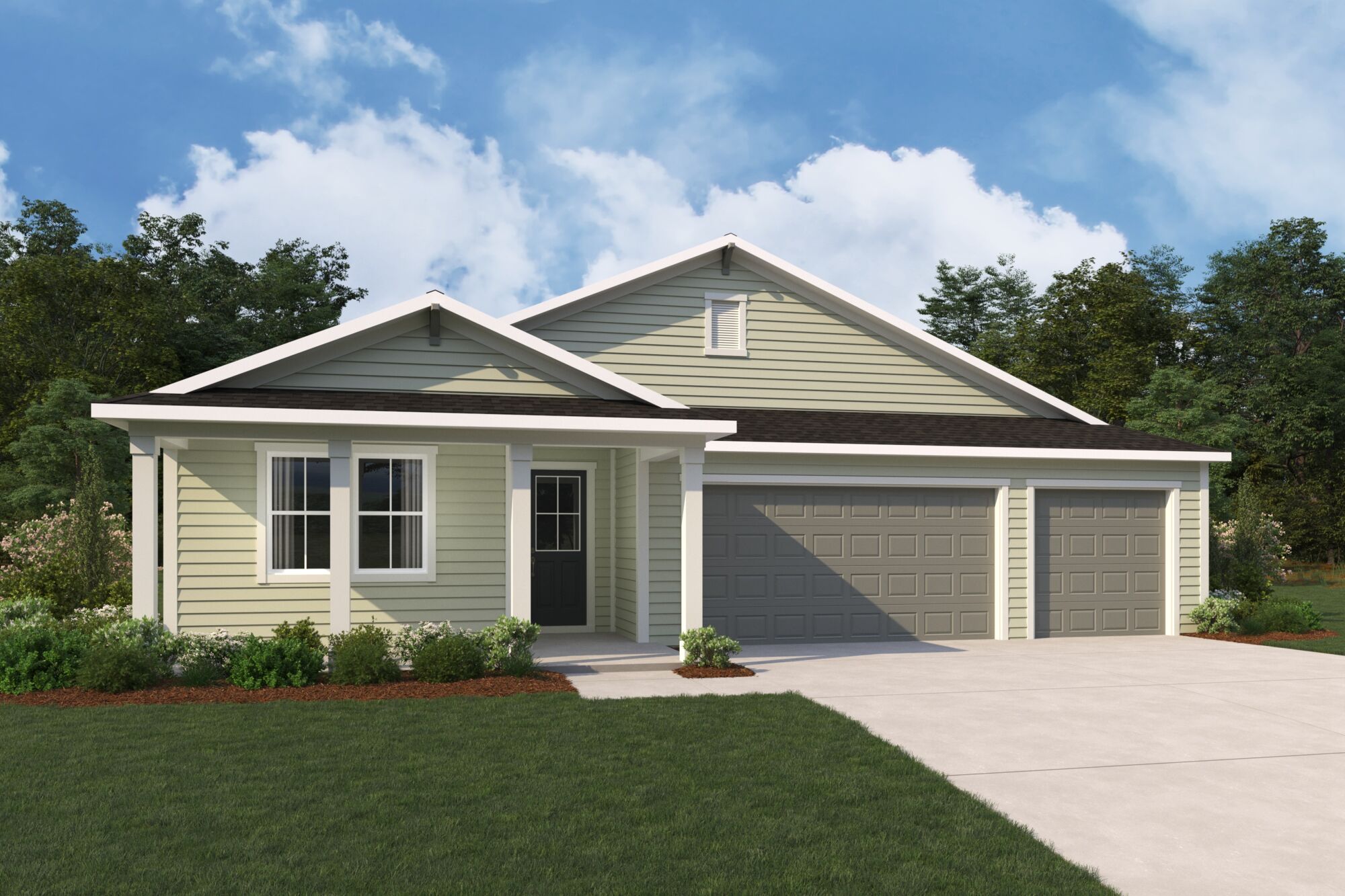  Elevation Front with garage, window and door