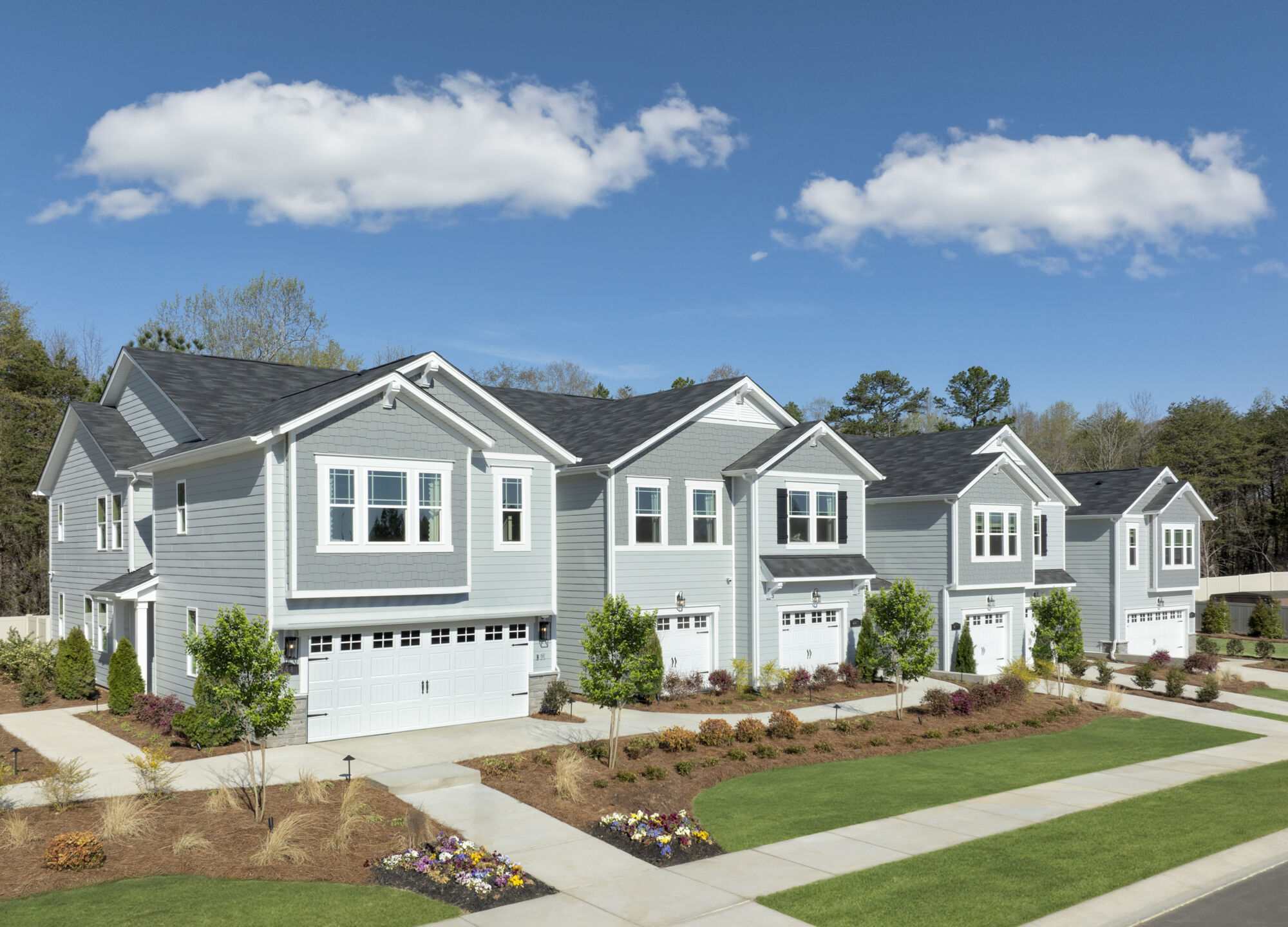  Town Homes with window and garage