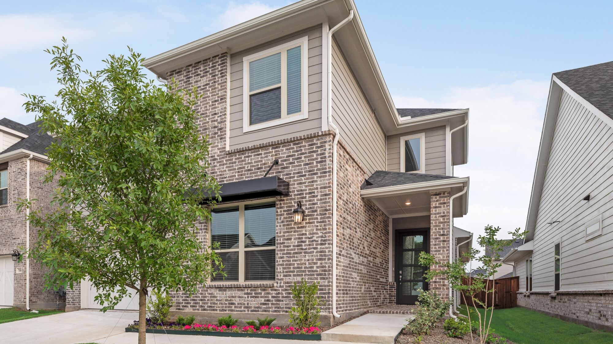 Elevation Front with window, door, exterior clapboard and exterior brick