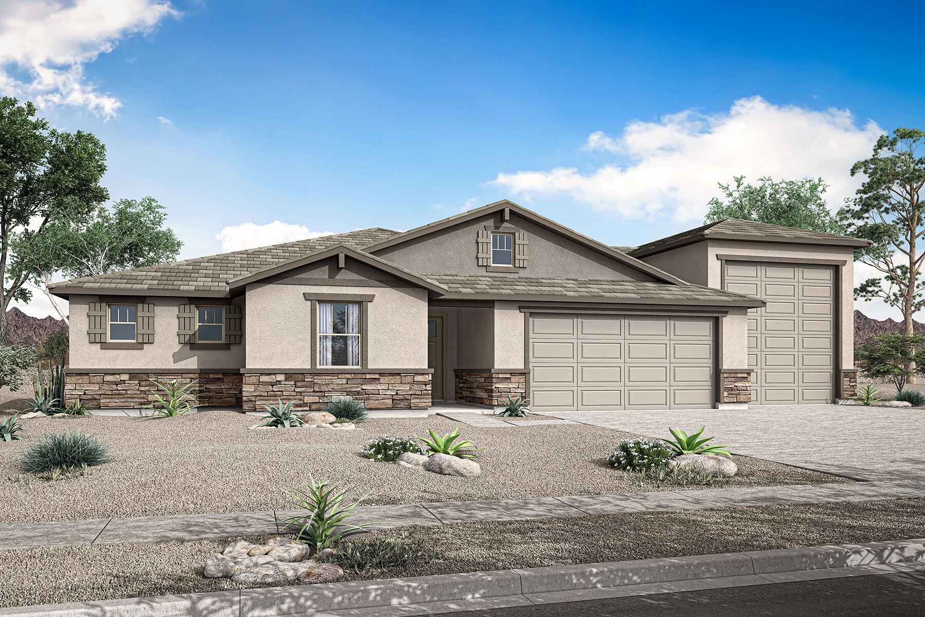 Elevation Front with garage, window and door