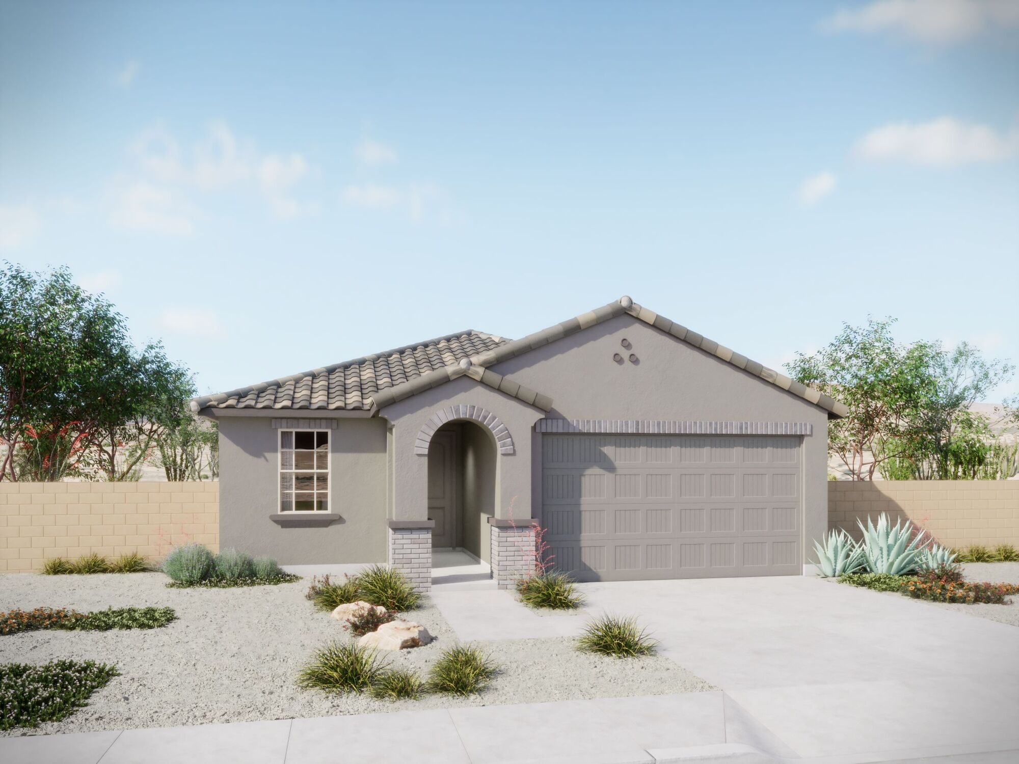 Elevation Front with garage and window