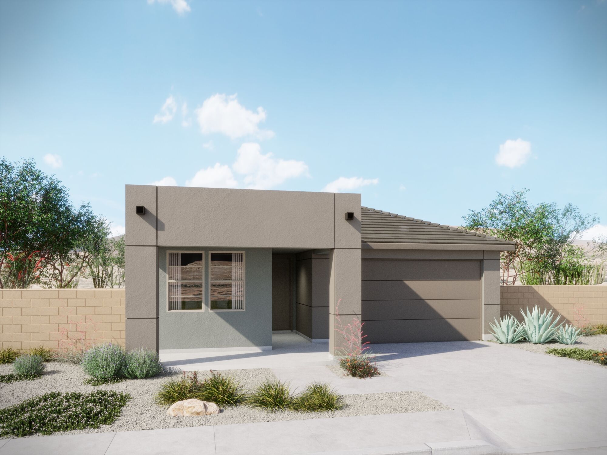 Elevation Back Side with window and garage