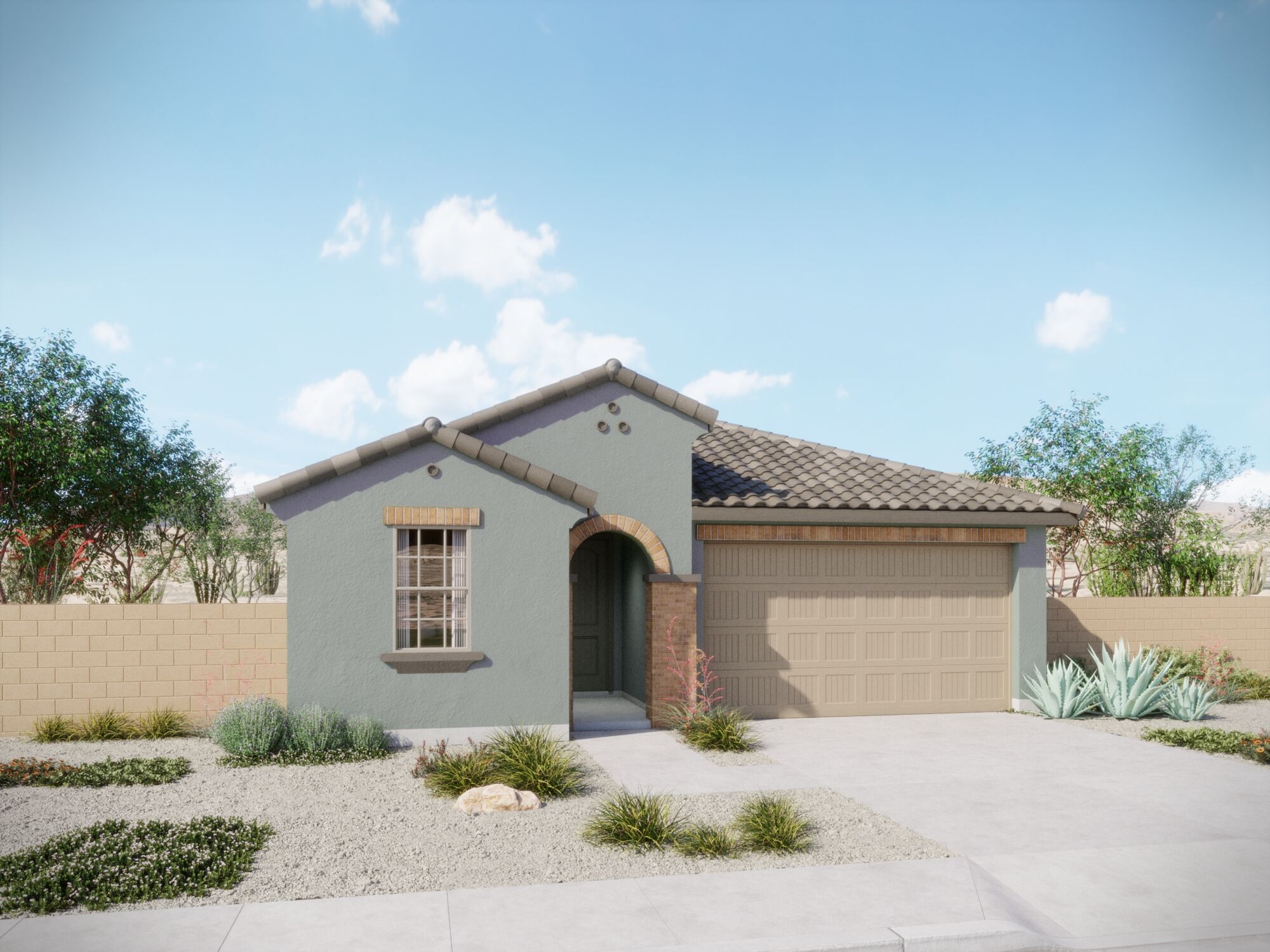  Elevation Front with garage and window