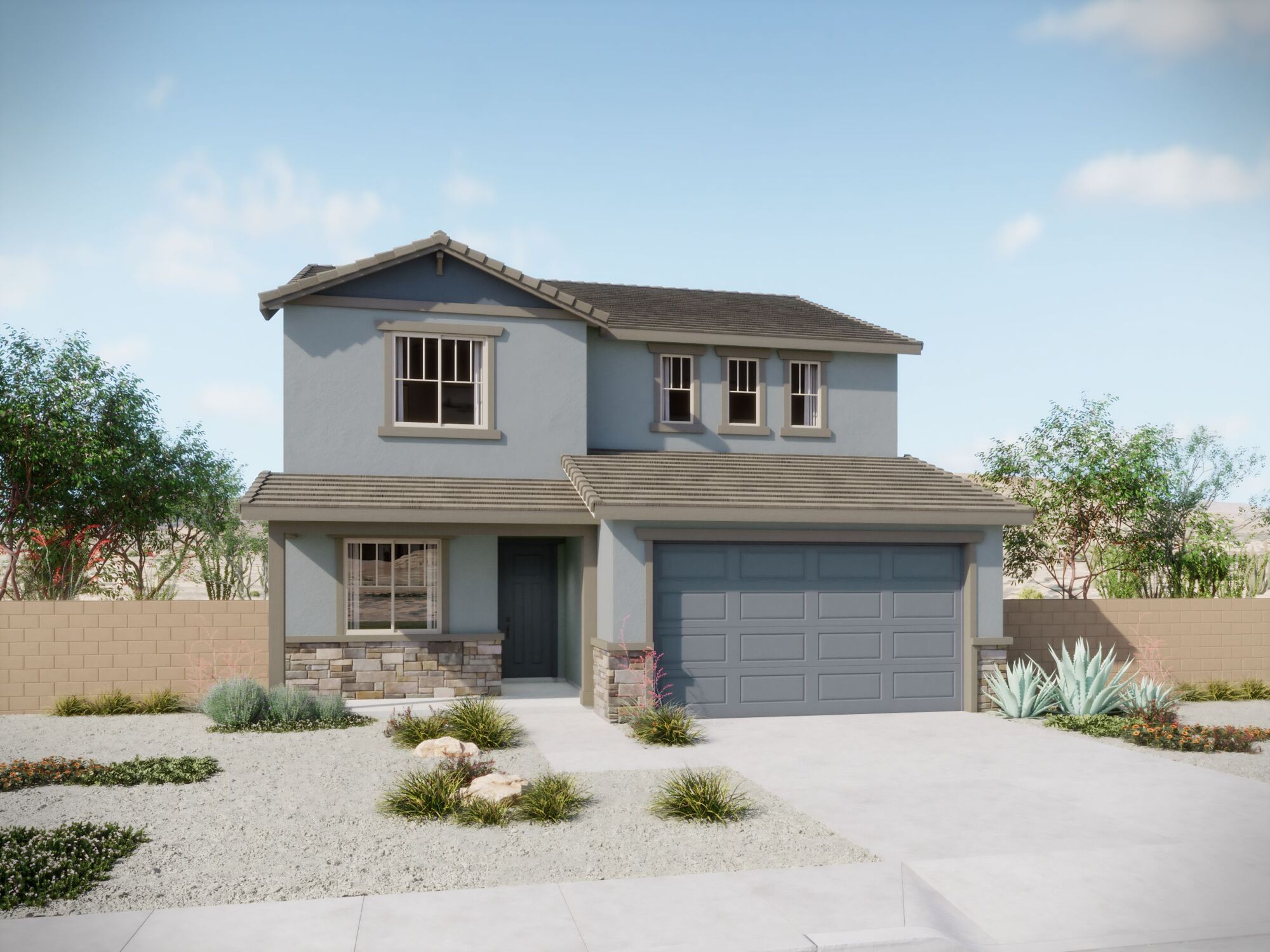 Elevation Front with garage and window