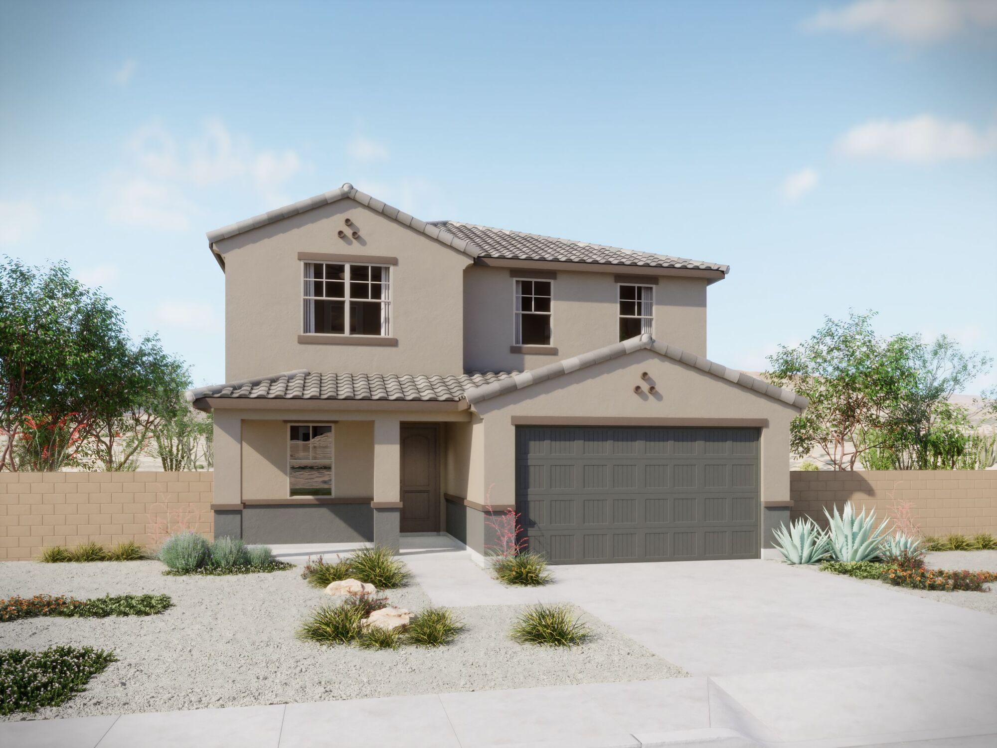  Elevation Front with garage and window