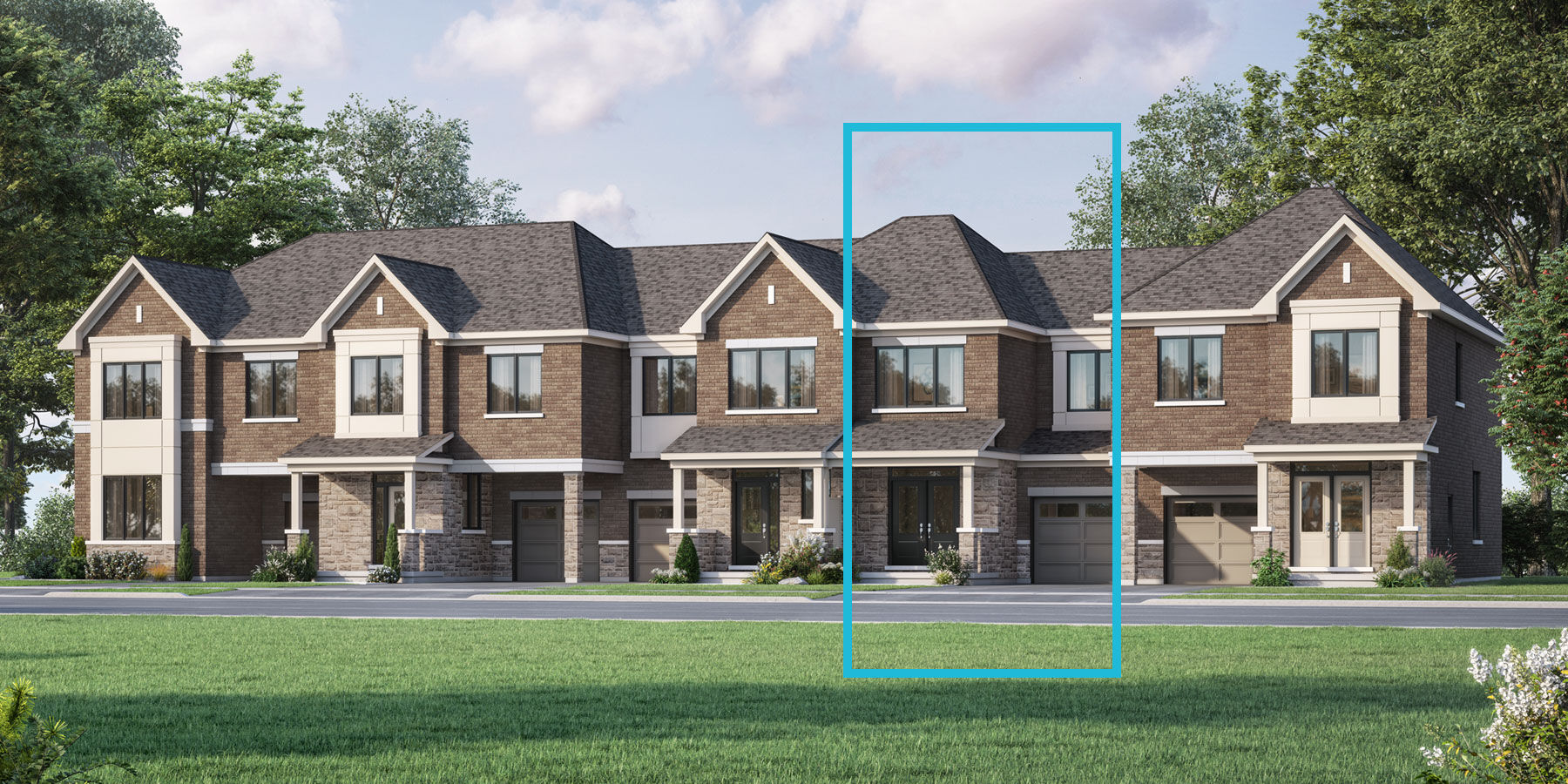  Town Homes with garage, window and door