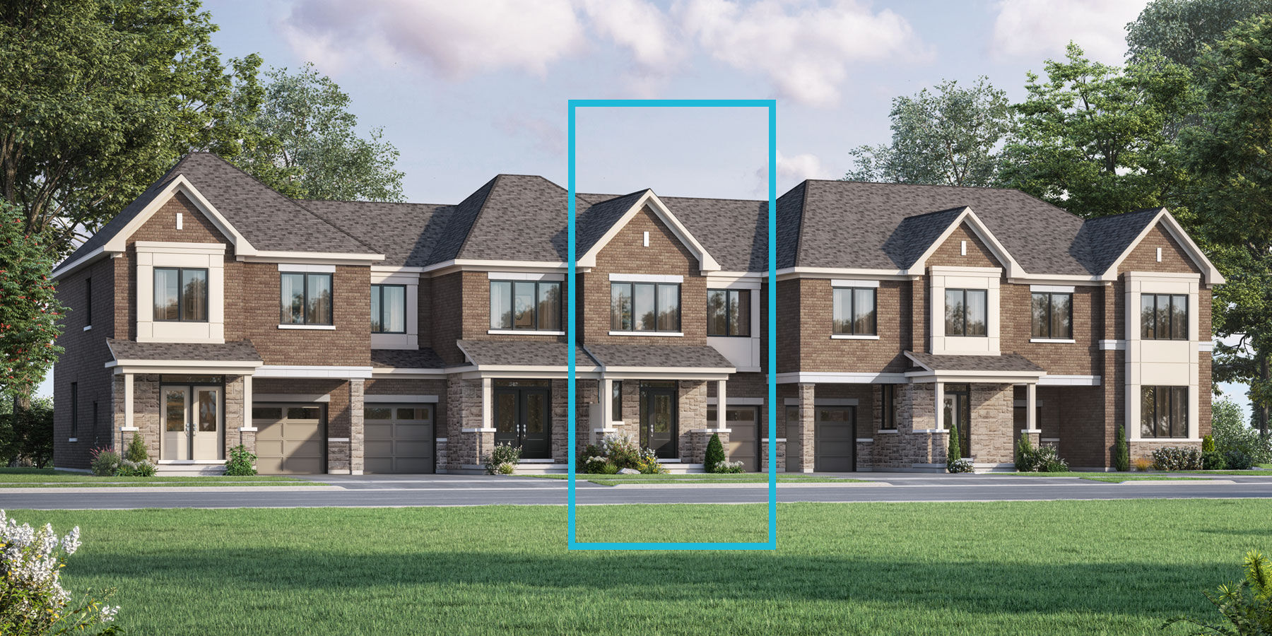  Town Homes with garage, window and door