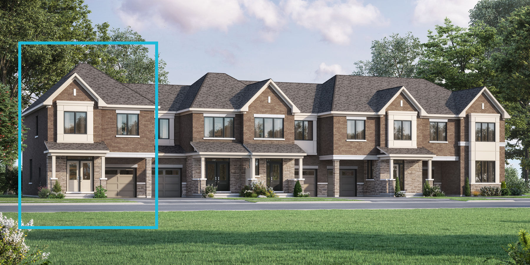  Town Homes with garage, window and door