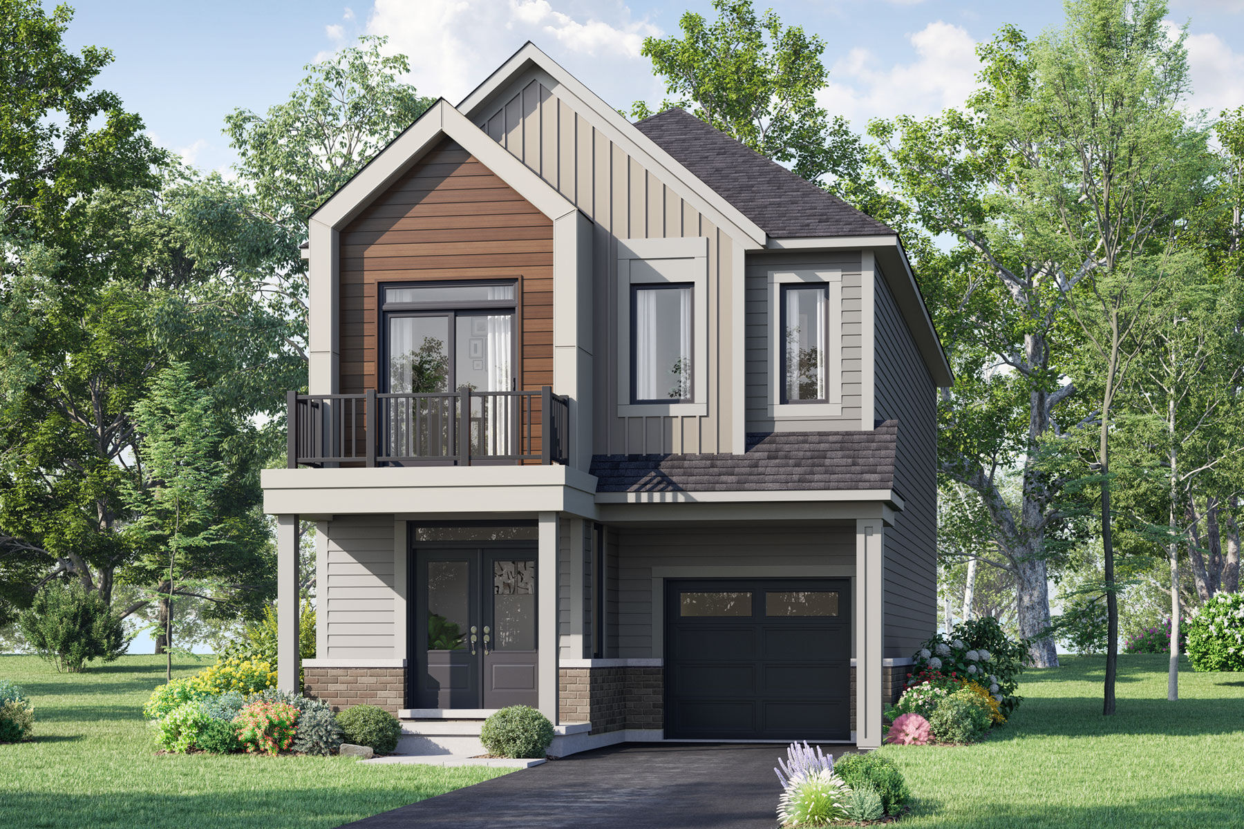  Elevation Front with door and garage
