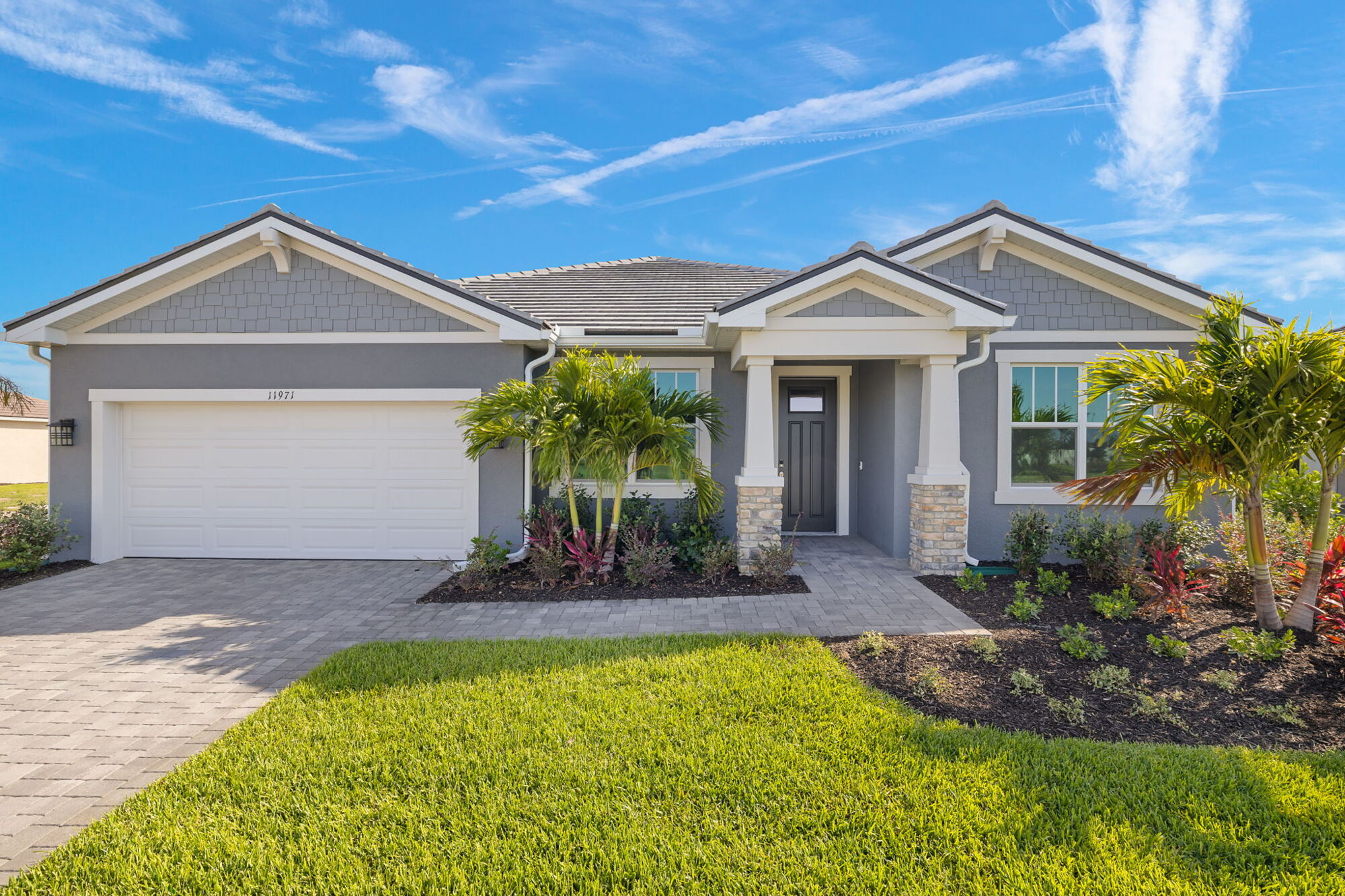  Elevation Front with garage, window and door