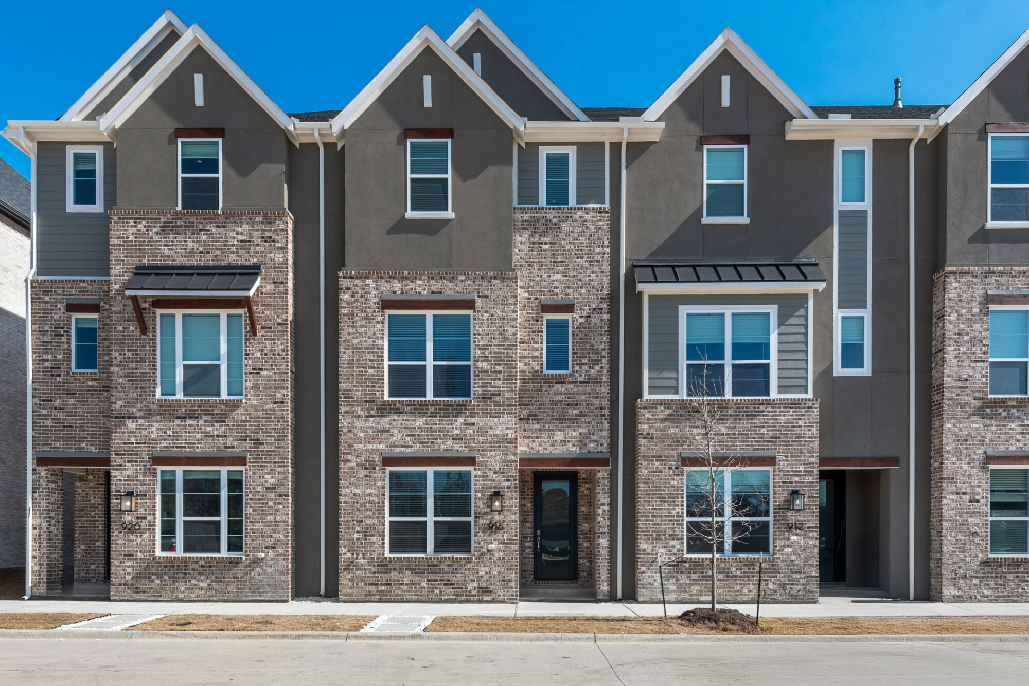 Town Homes with window and exterior brick