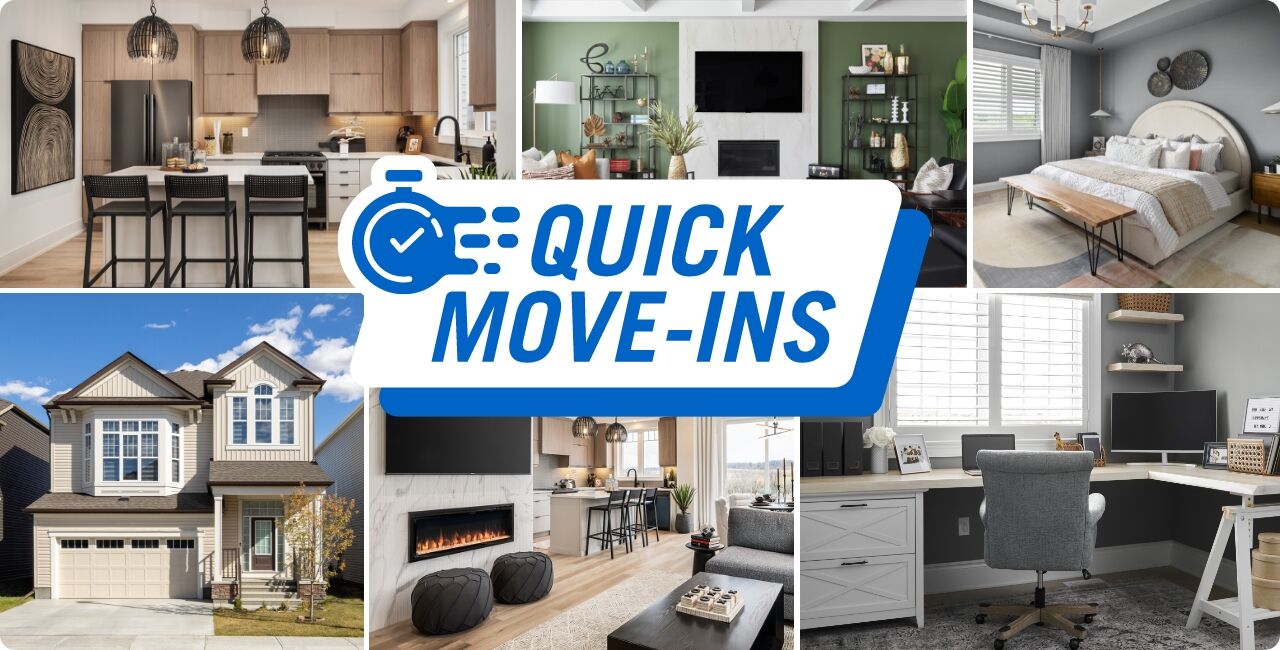 Quick Move-Ins with interior and exterior home imagery