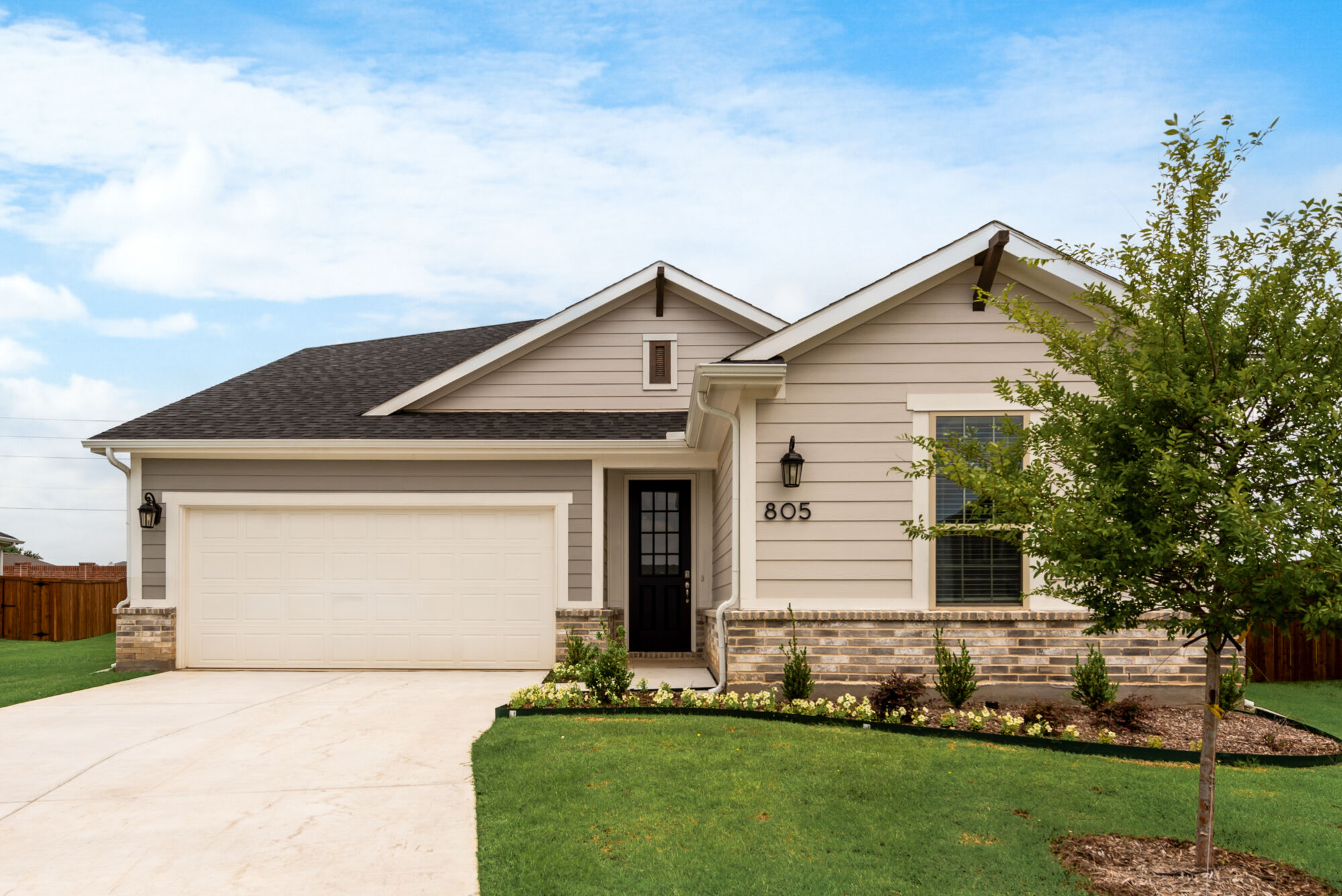 Elevation Front with garage and door