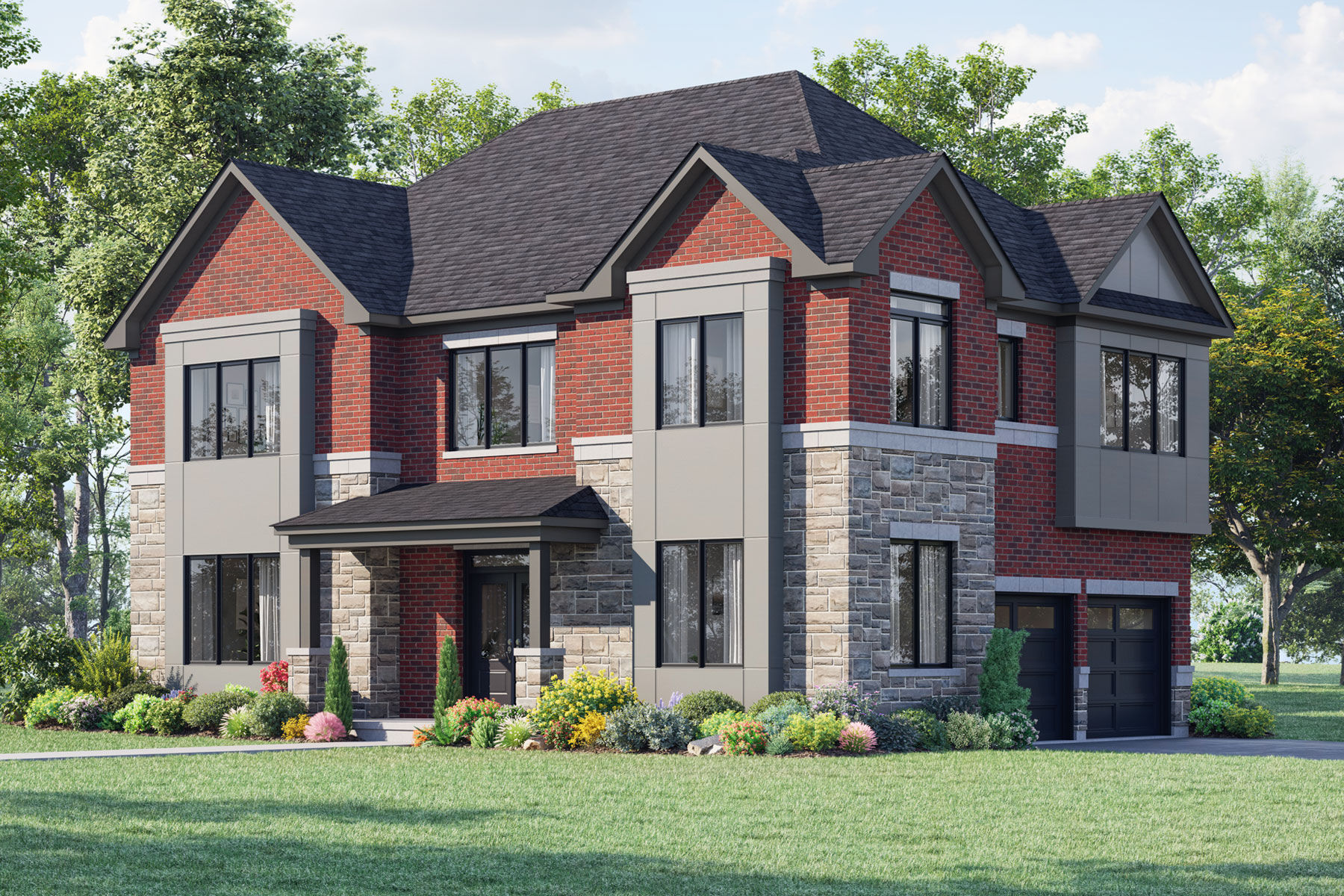  Town Homes with garage, window and door
