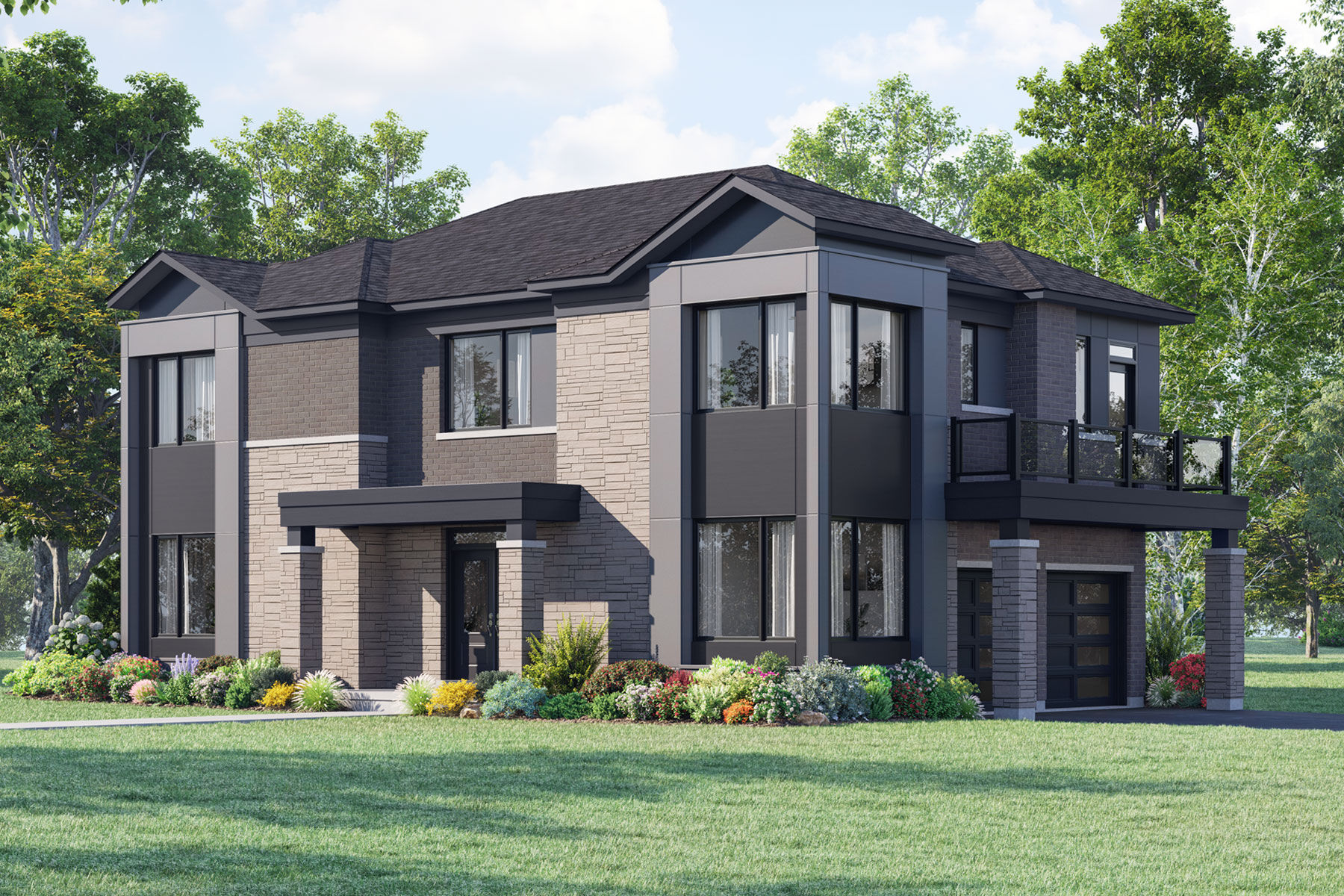  Town Homes with window, door and exterior stone