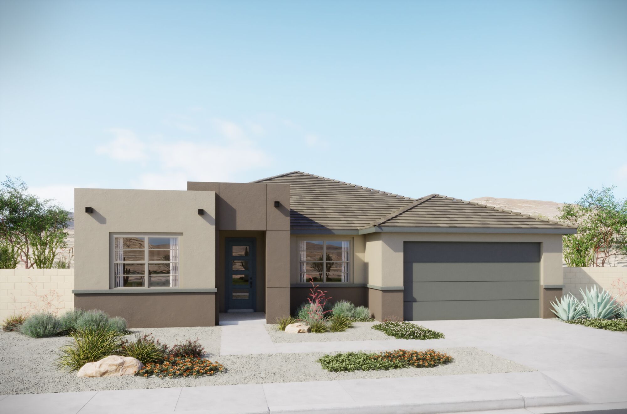  Elevation Front with garage, window and door