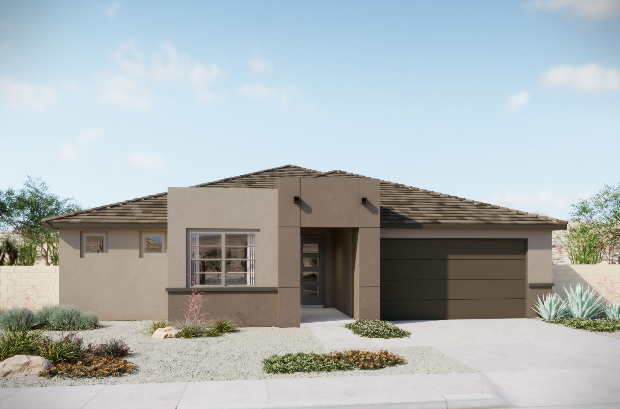  Elevation Front with garage, window and door