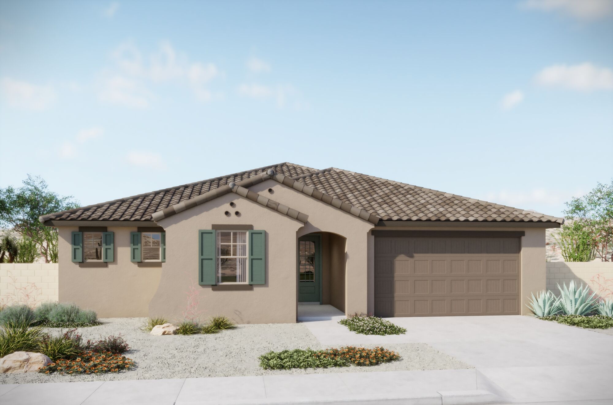  Elevation Front with garage and window