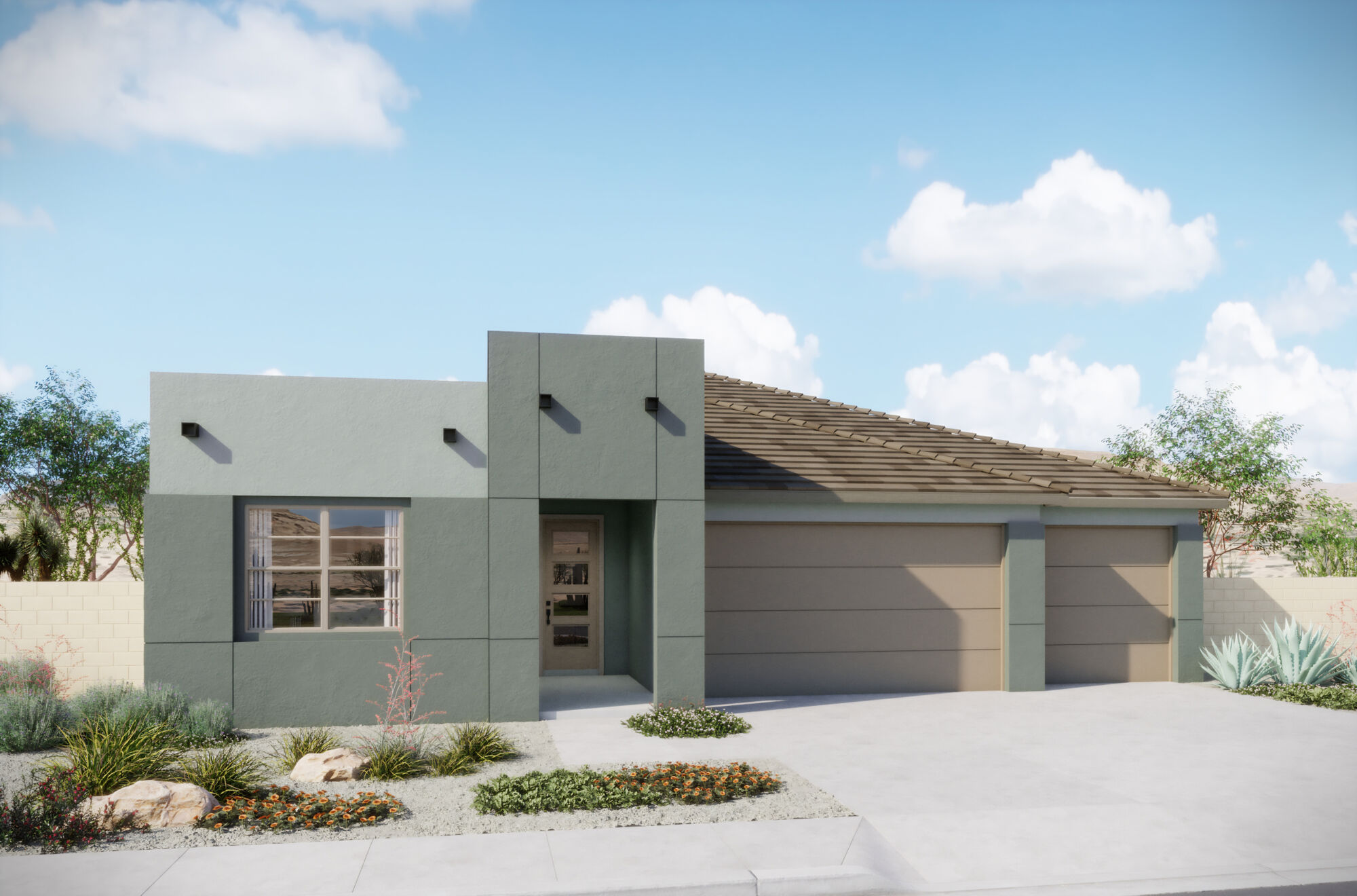 Elevation Front with garage, window and door