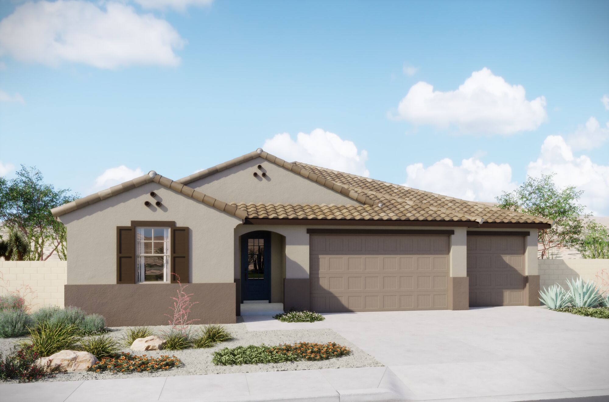  Elevation Front with garage, window and door