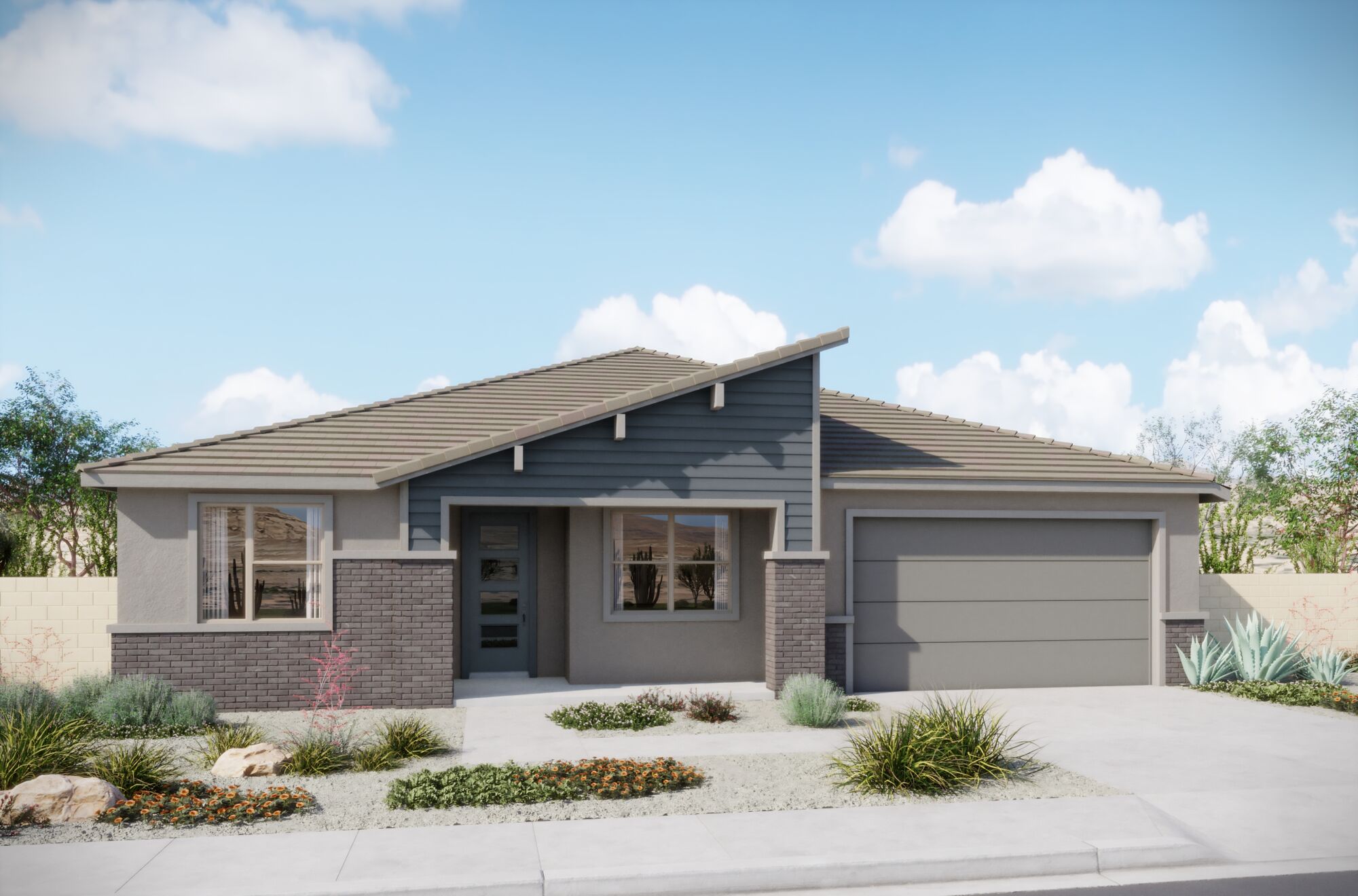  Elevation Front with garage and window