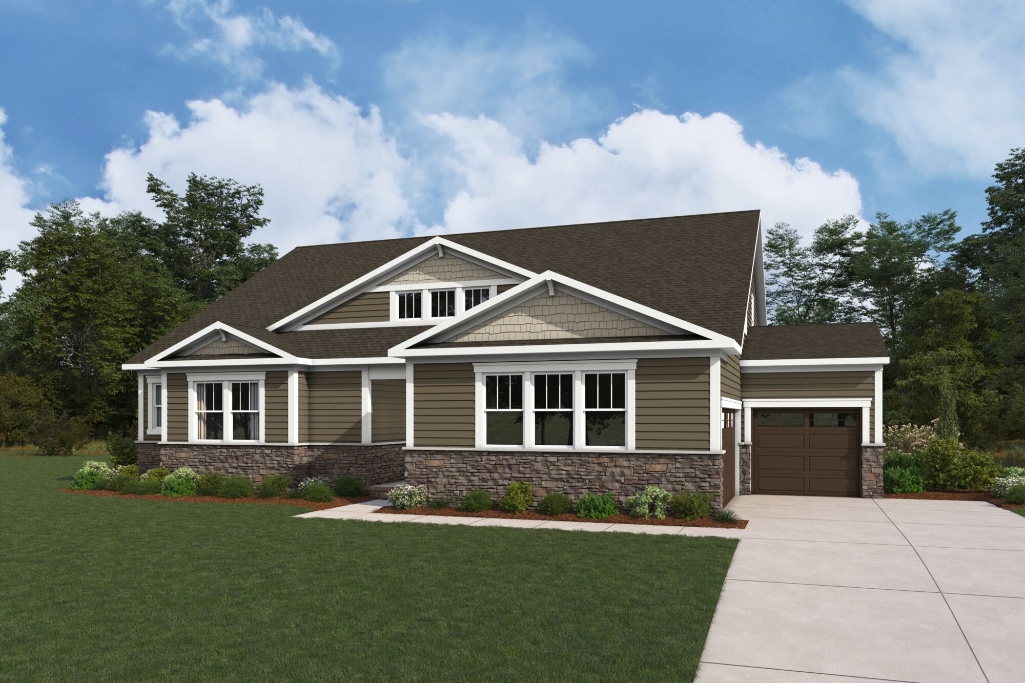  Elevation Front with garage and window