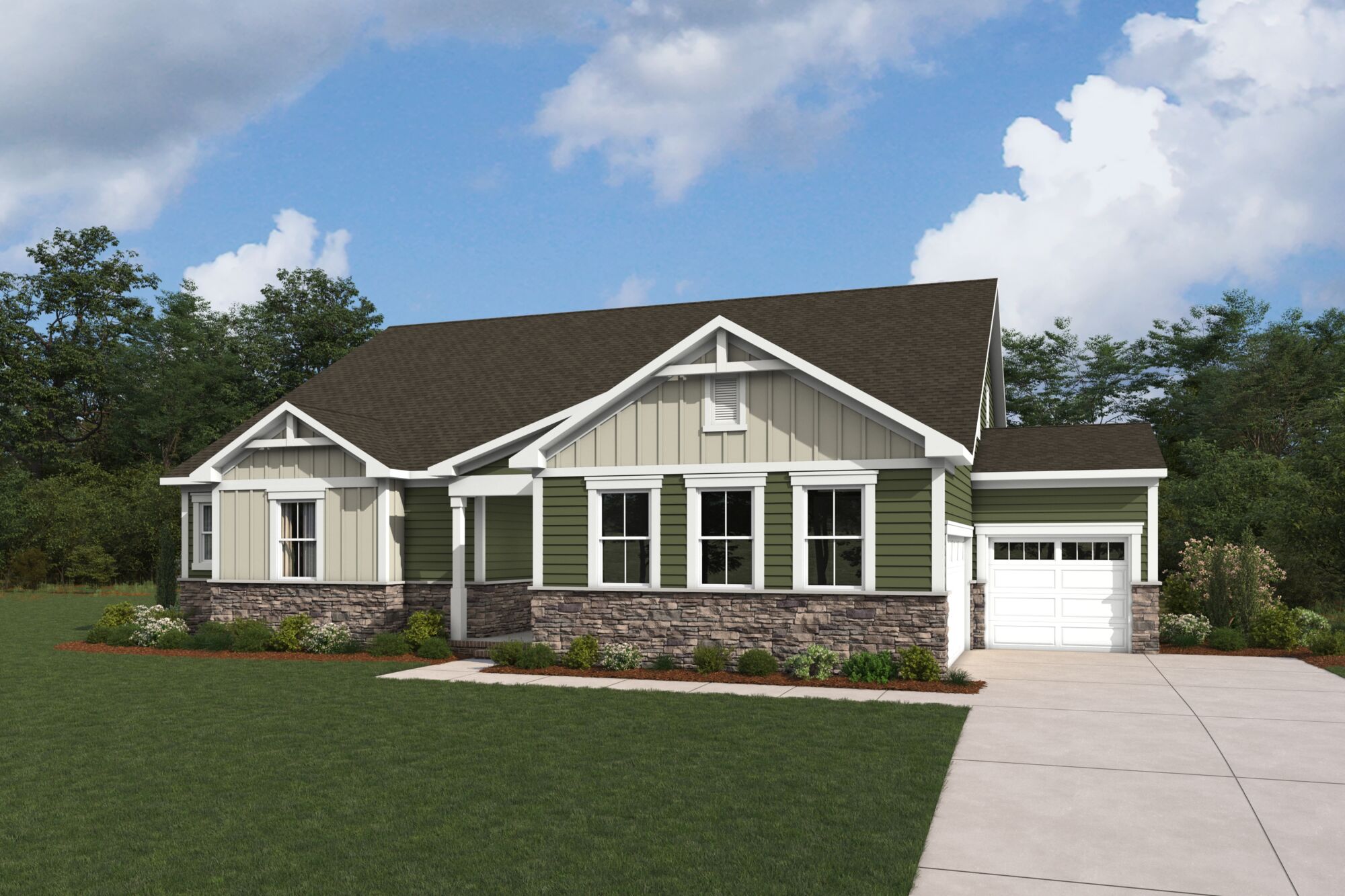  Elevation Front with garage and window