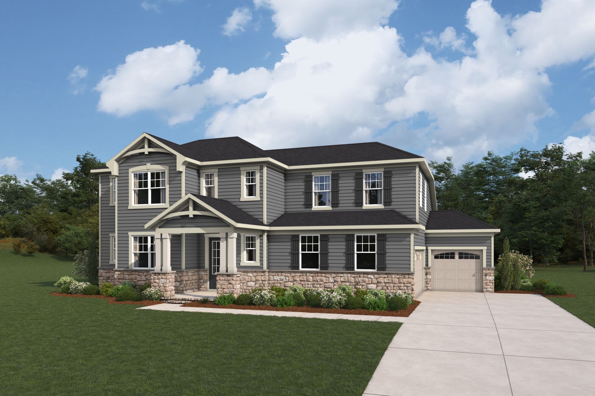  Elevation Front with garage and window