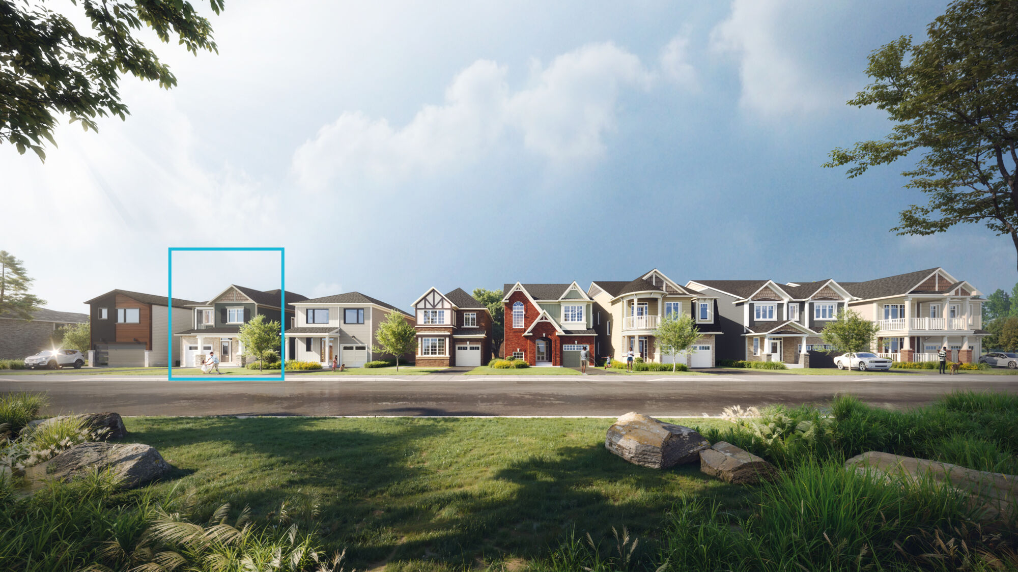 Half Moon Bay Model Home Row Renderings