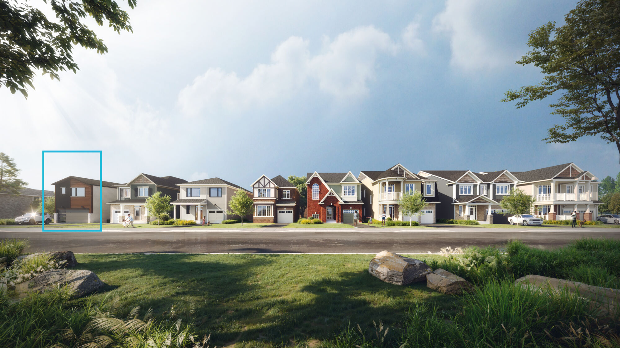 Half Moon Bay Model Home Row Renderings