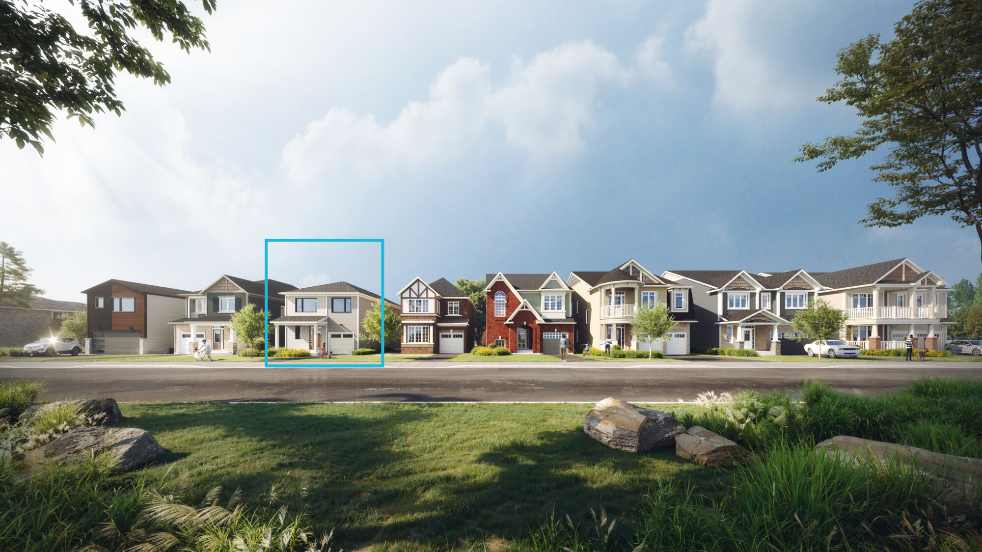 Half Moon Bay Model Home Row Renderings