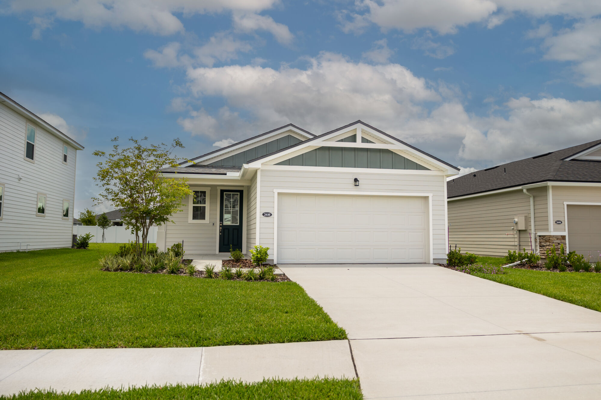  Elevation Front with garage, door and window