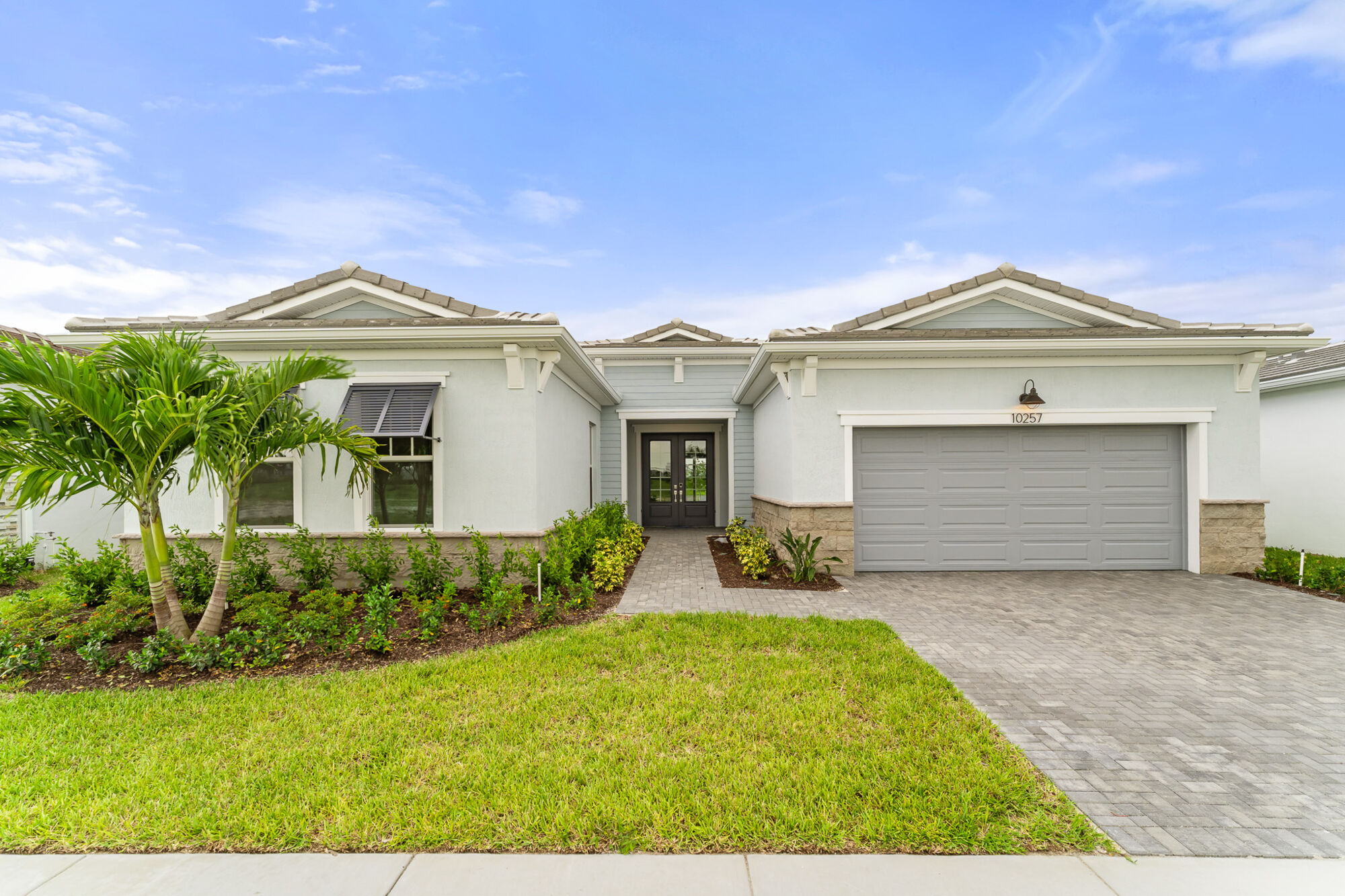  Elevation Front with garage, door and window