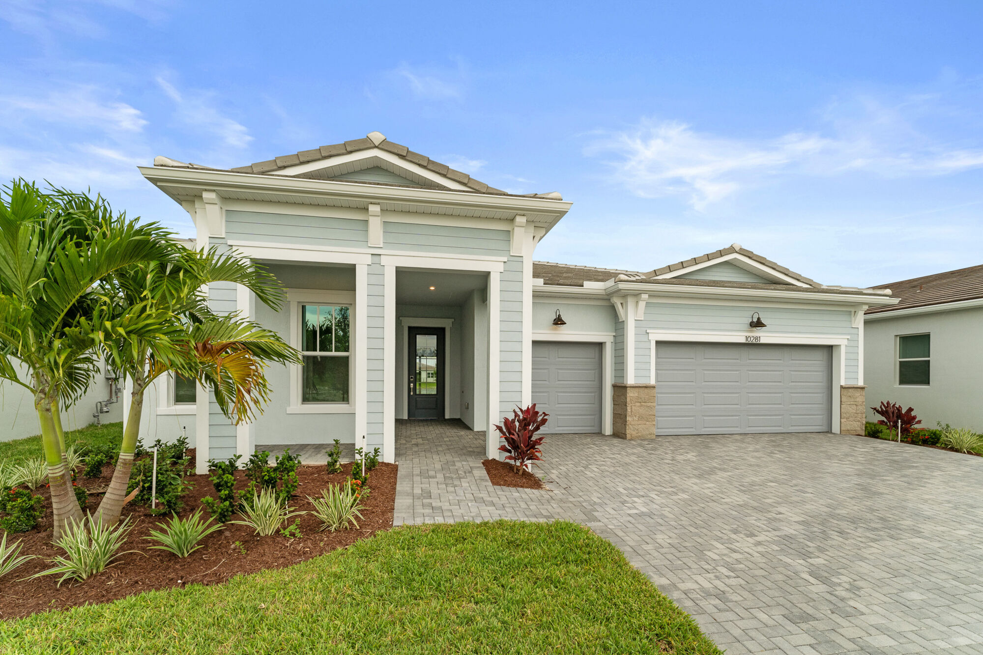  Elevation Front with garage, door and window