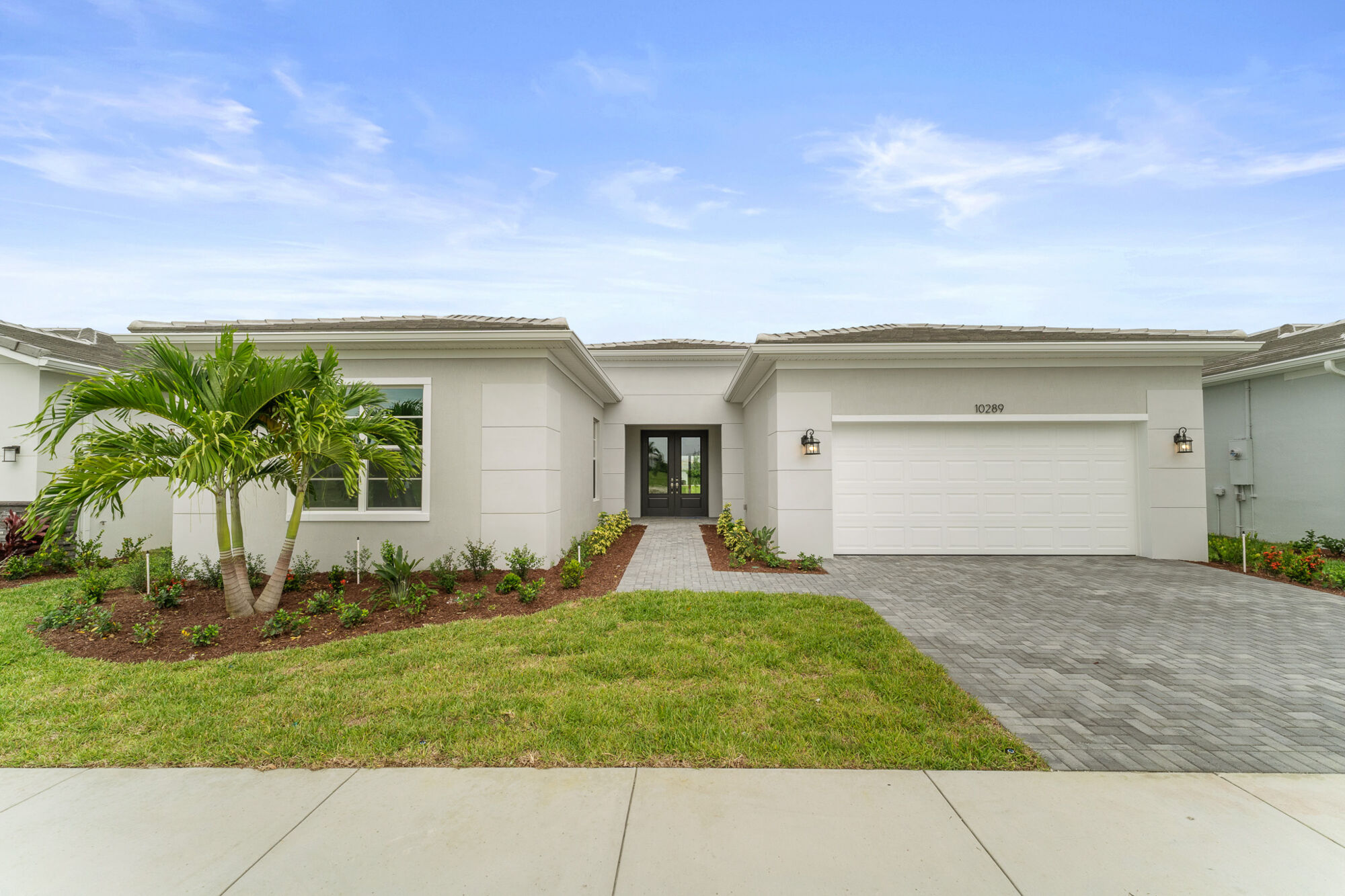  Elevation Front with garage, door and window