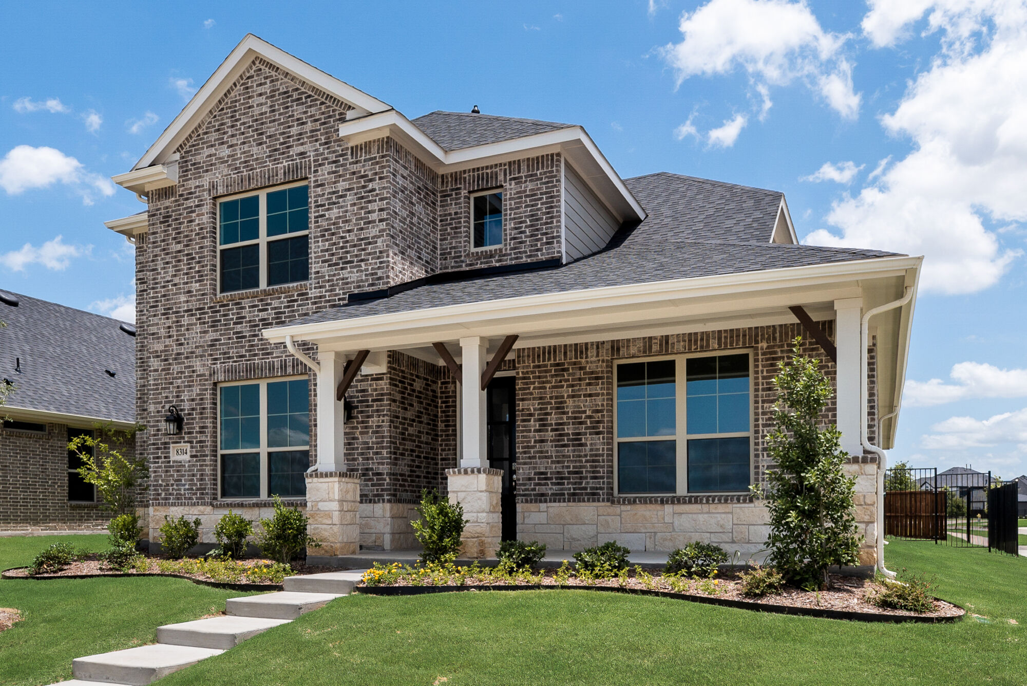 Elevation Front with window and exterior brick