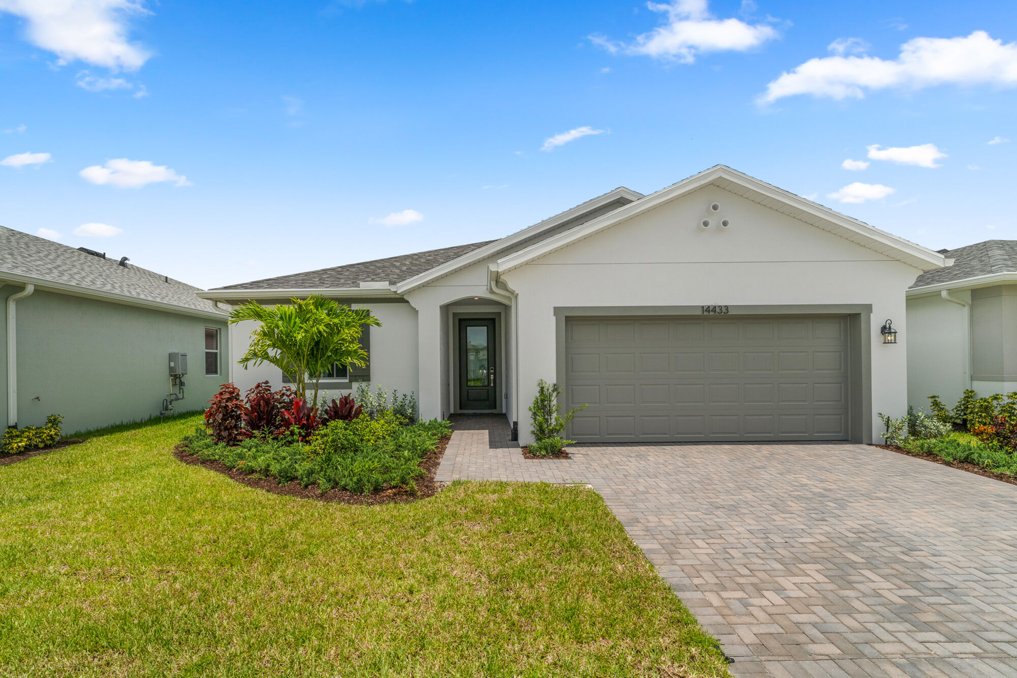  Elevation Front with garage, door and window