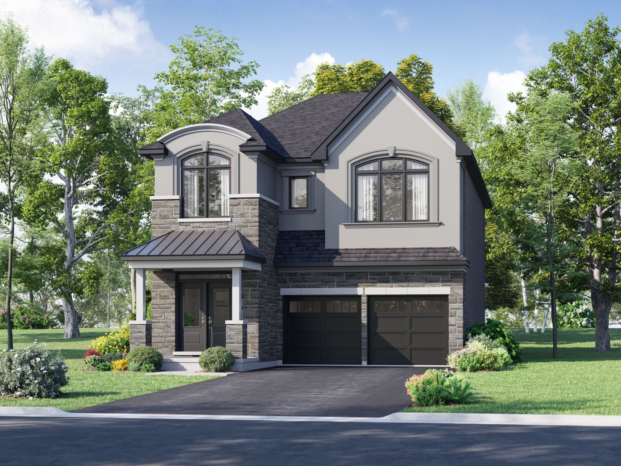  Elevation Front with garage and window