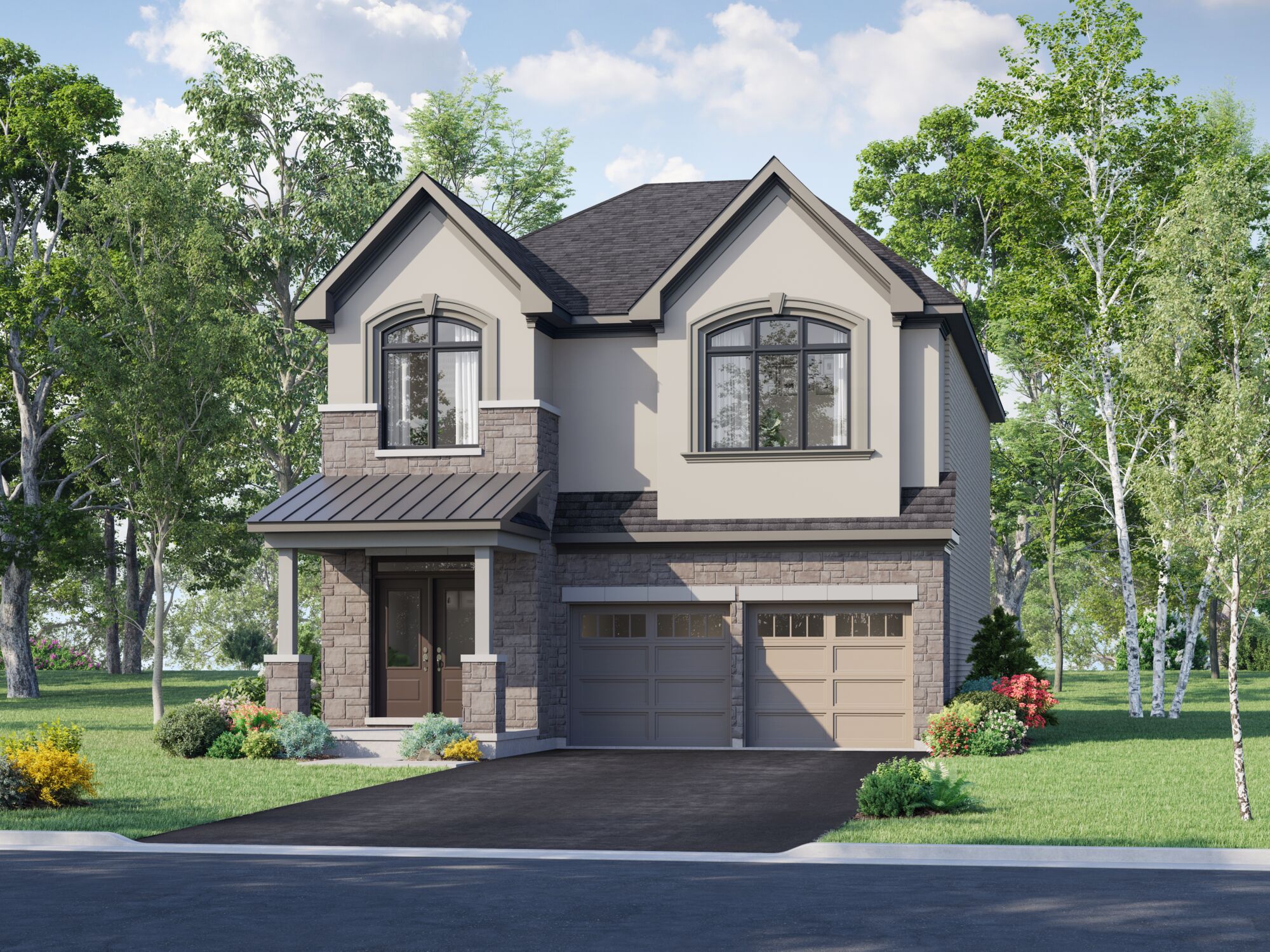  Elevation Front with window and garage