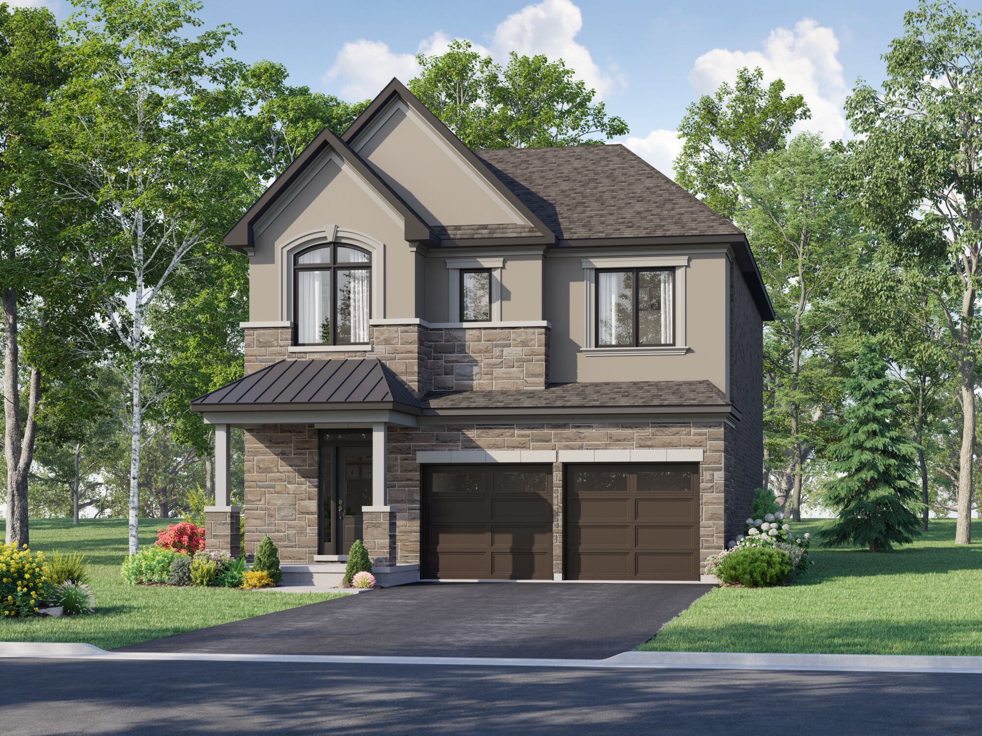  Elevation Front with garage, window and door