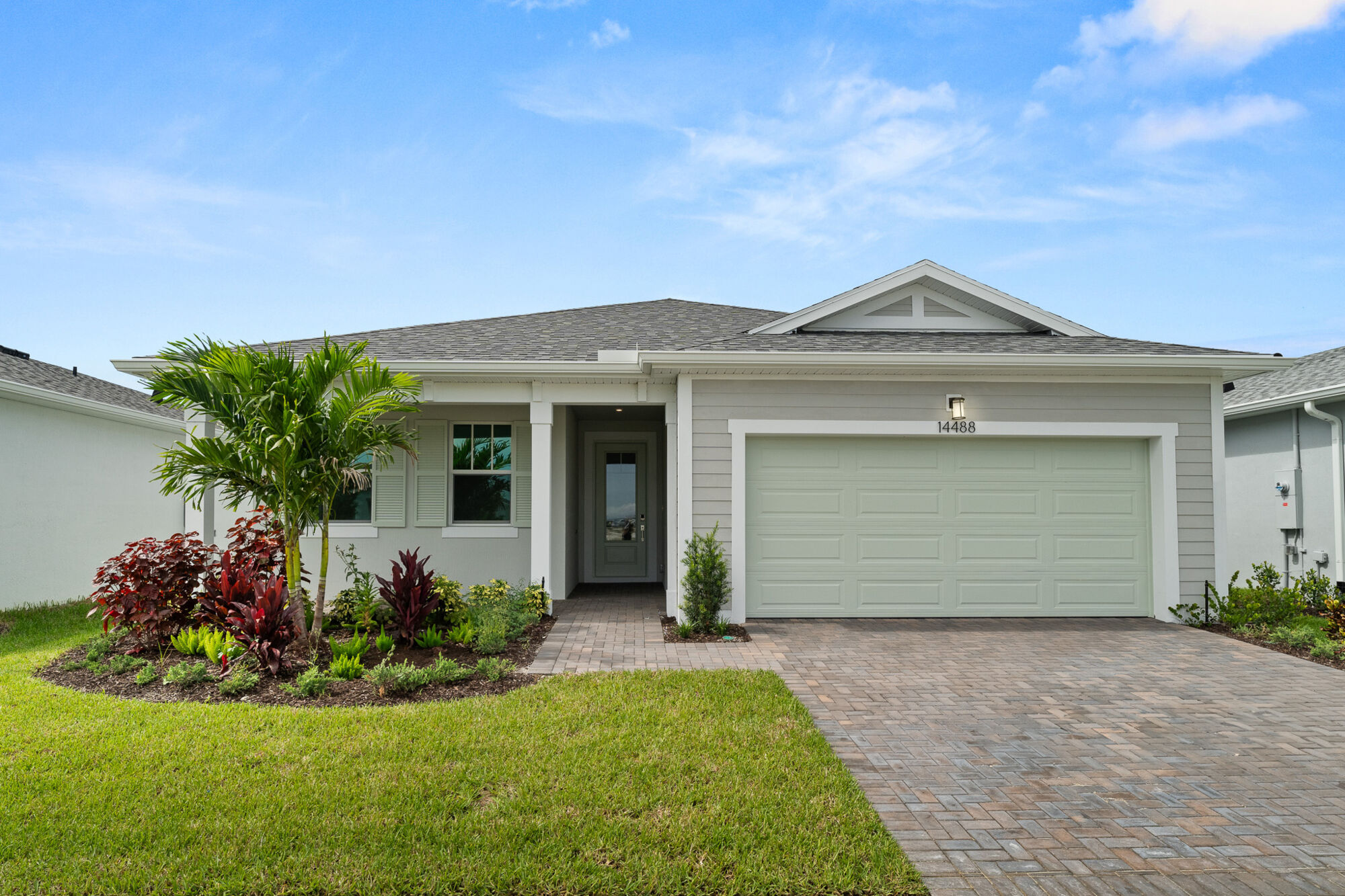  Elevation Front with garage, window and door