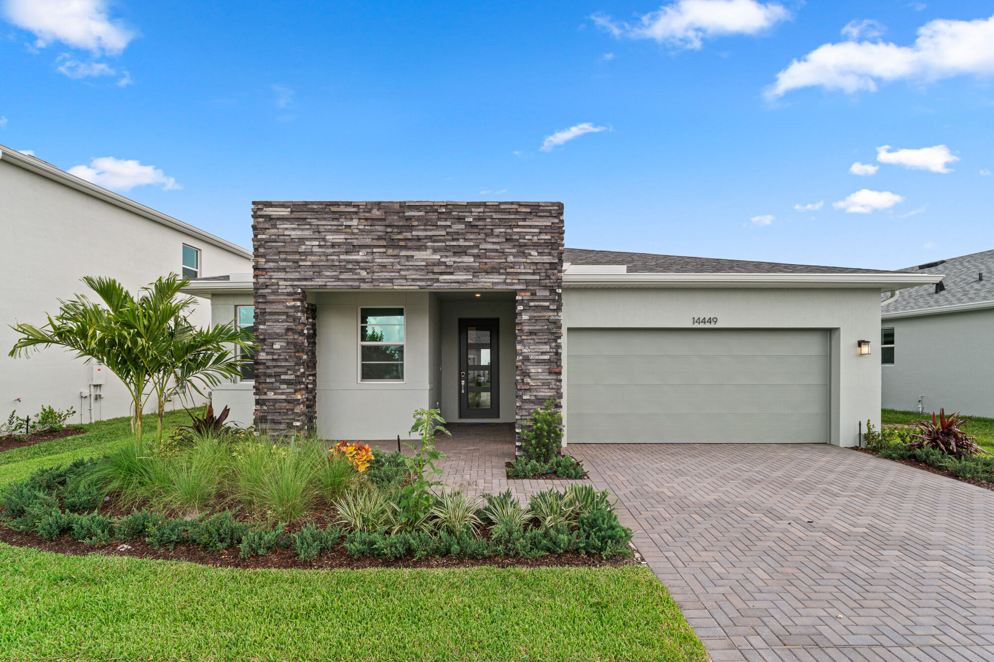  Elevation Front with garage, window and door